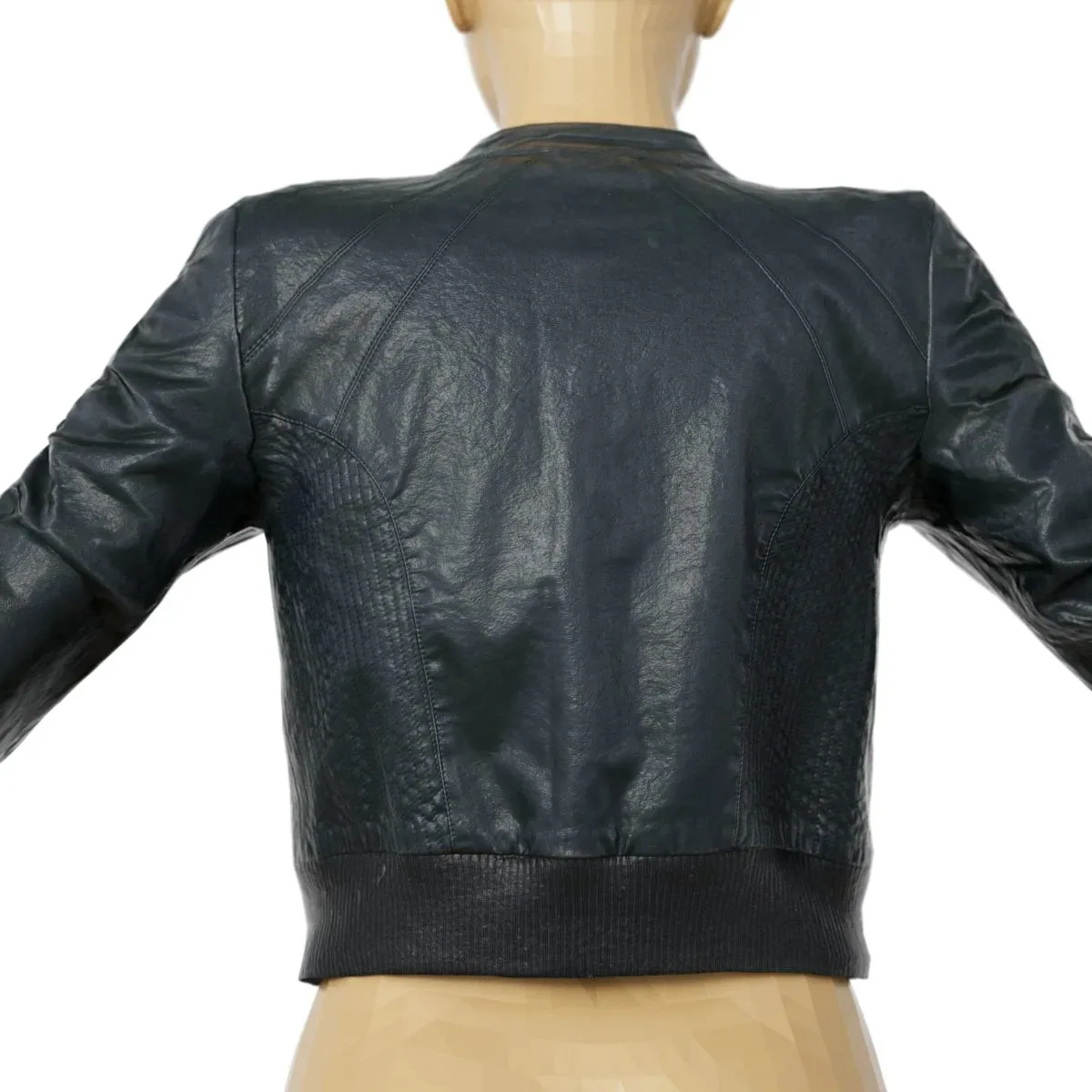 Vintage Jacket Black Leather Zipper