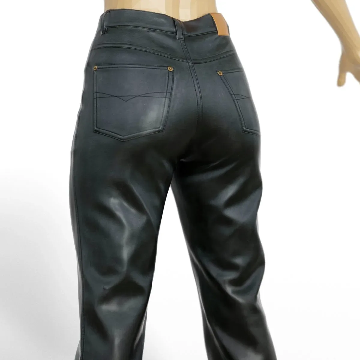 Vintage Trousers Black Leather