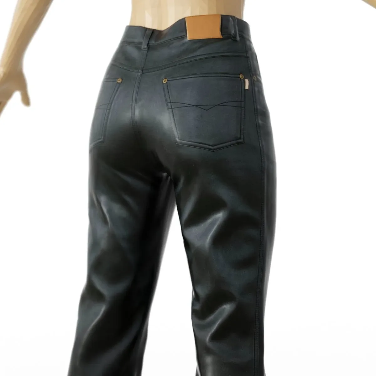 Vintage Trousers Black Leather