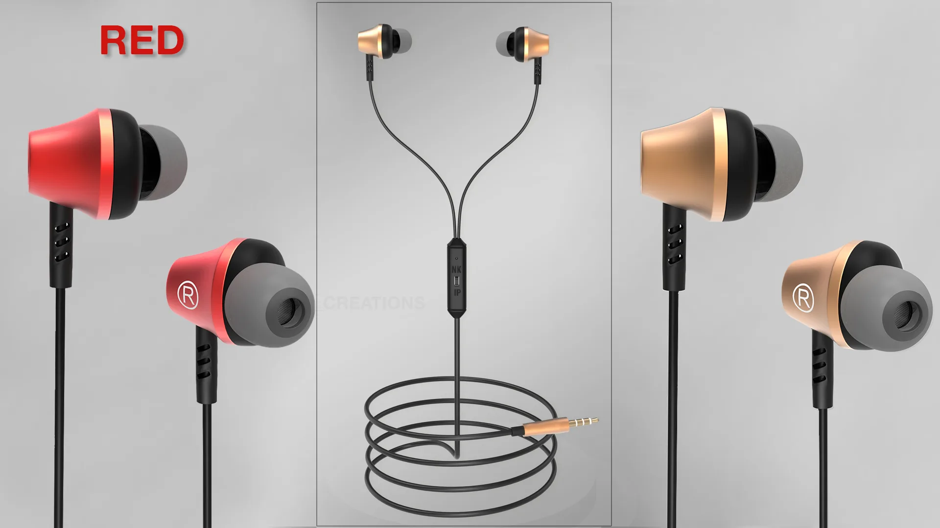 Wired Earphone 3D Model Product