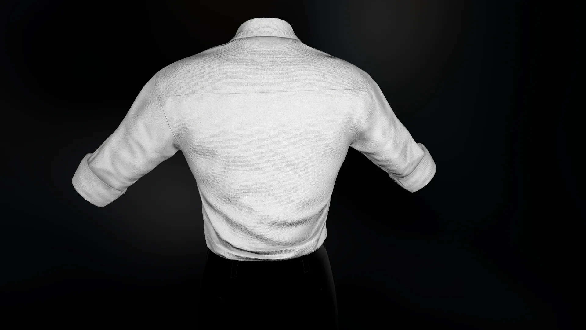 White Suit Shirt Rolled Sleeve