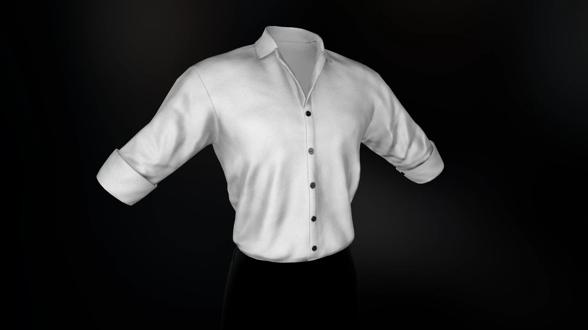 White Suit Shirt Rolled Sleeve