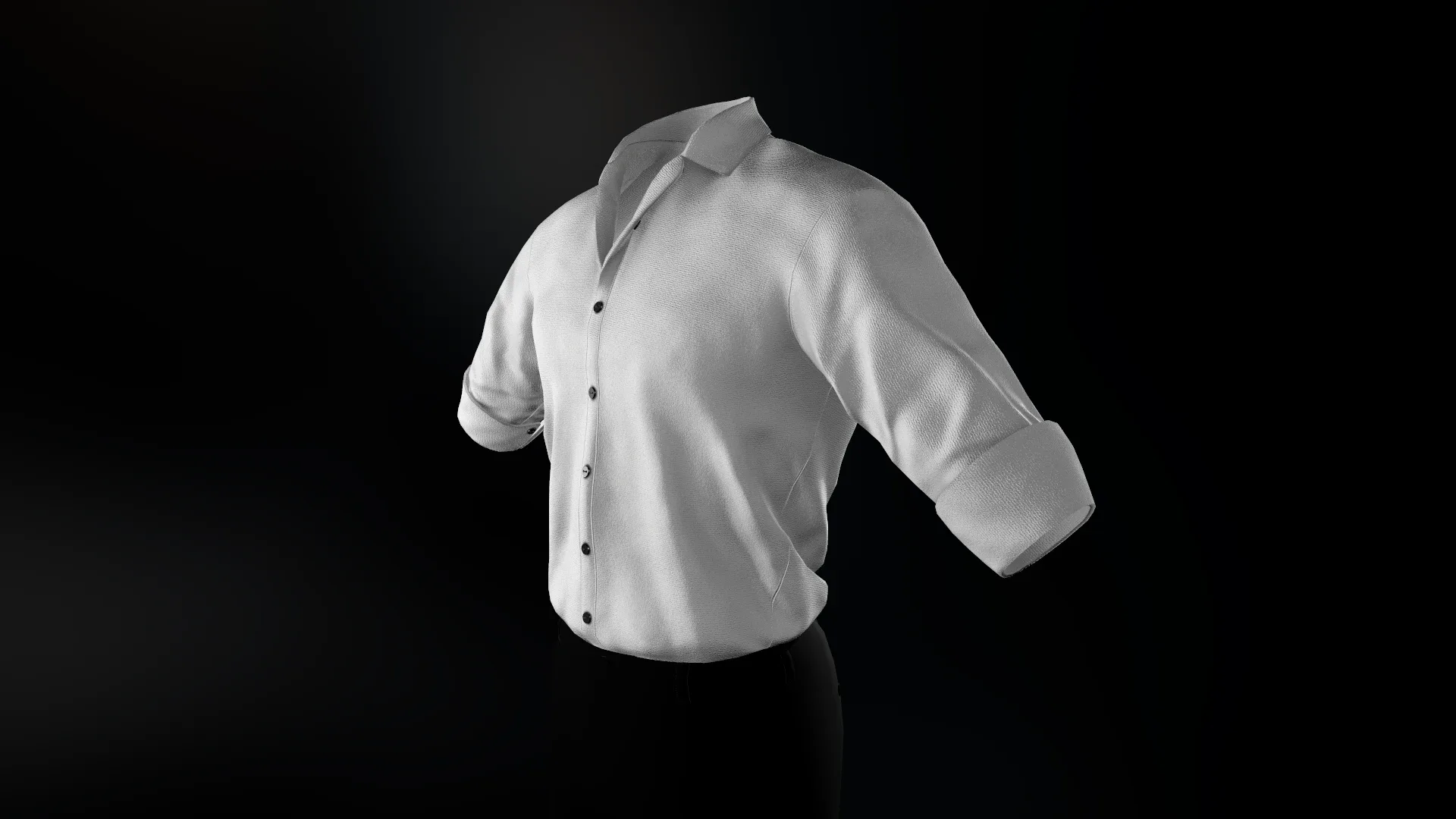 White Suit Shirt Rolled Sleeve