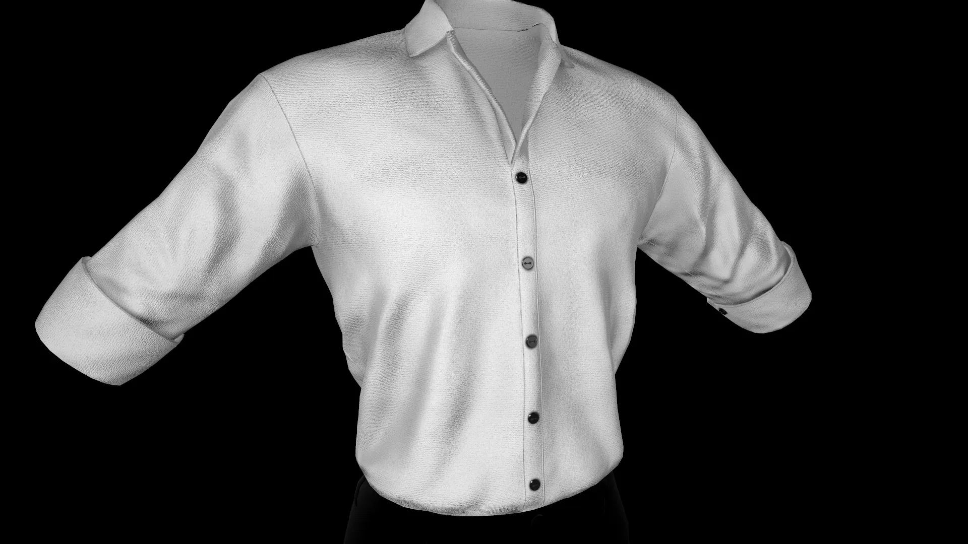 White Suit Shirt Rolled Sleeve