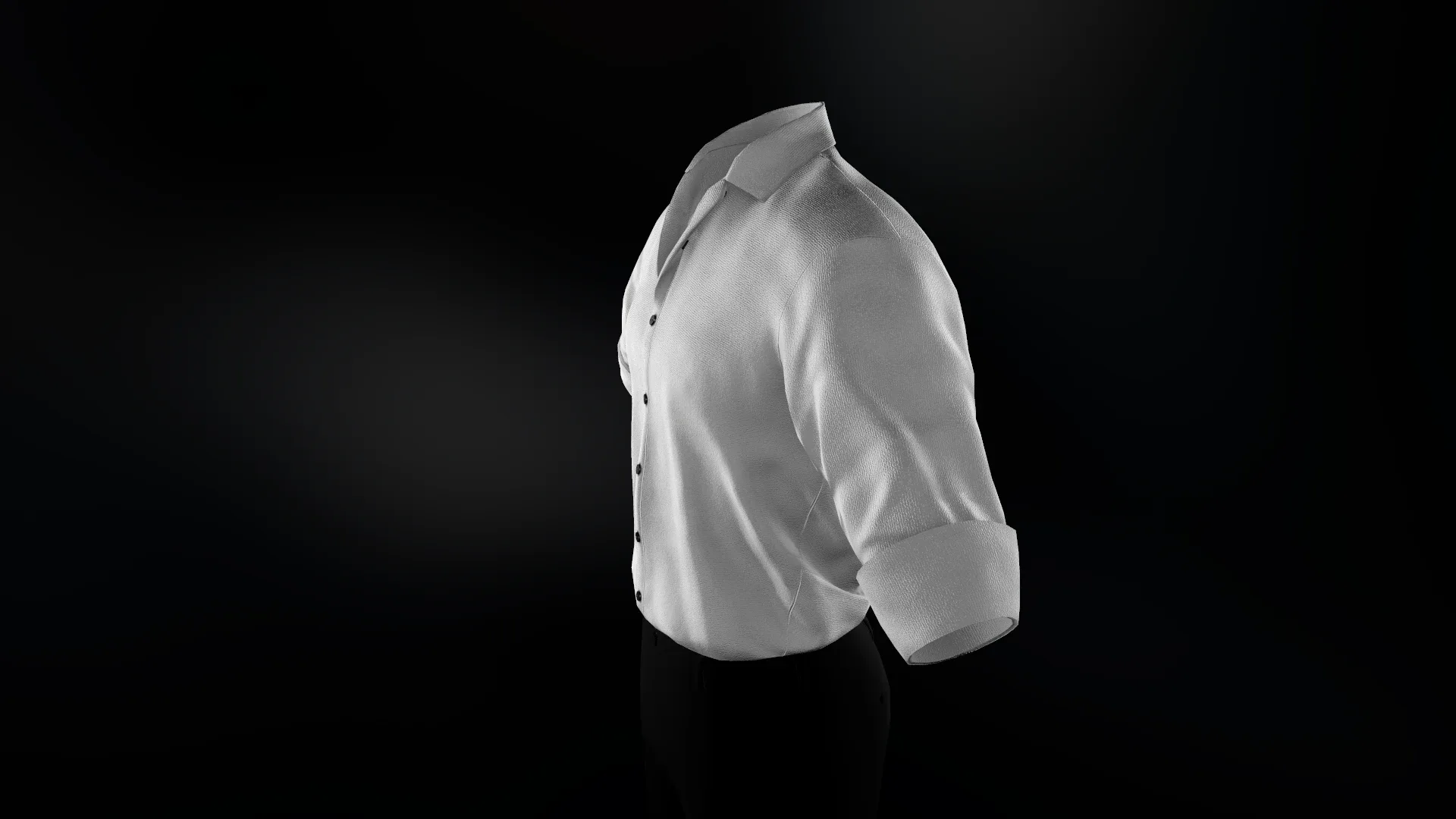 White Suit Shirt Rolled Sleeve