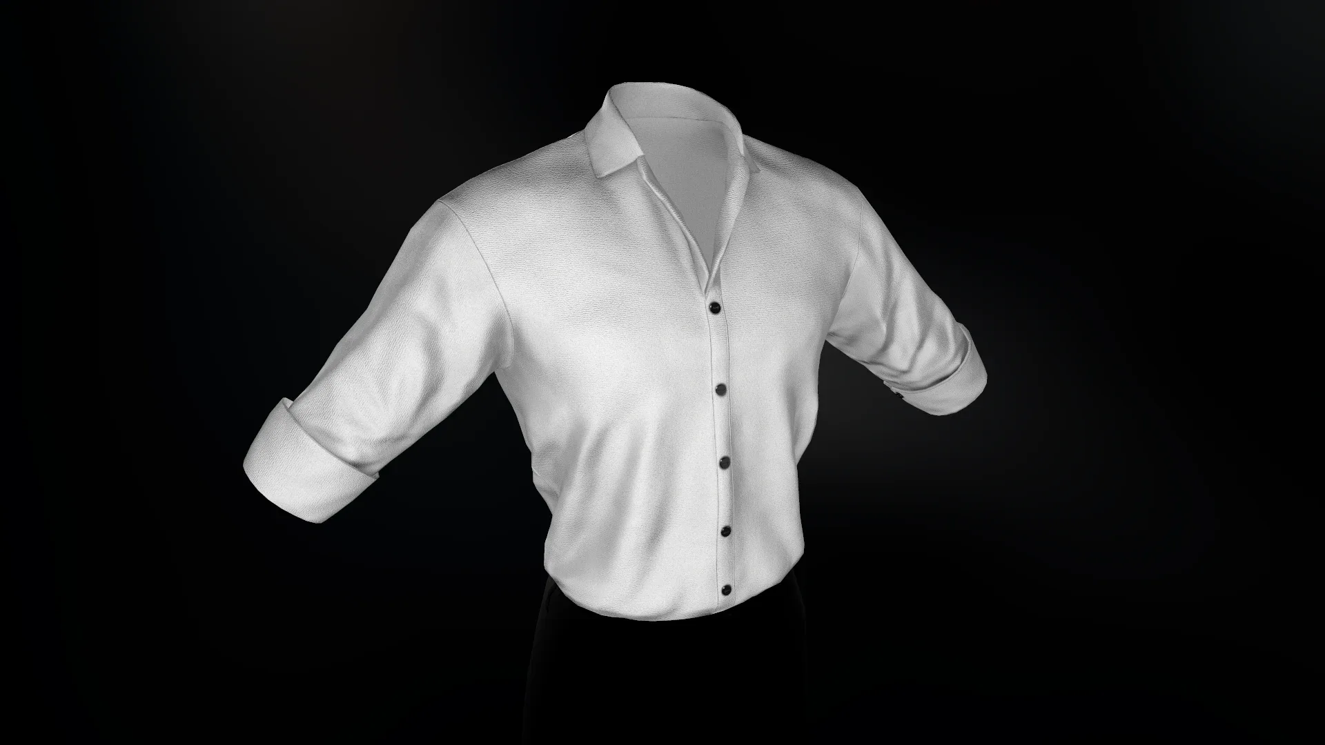 White Suit Shirt Rolled Sleeve