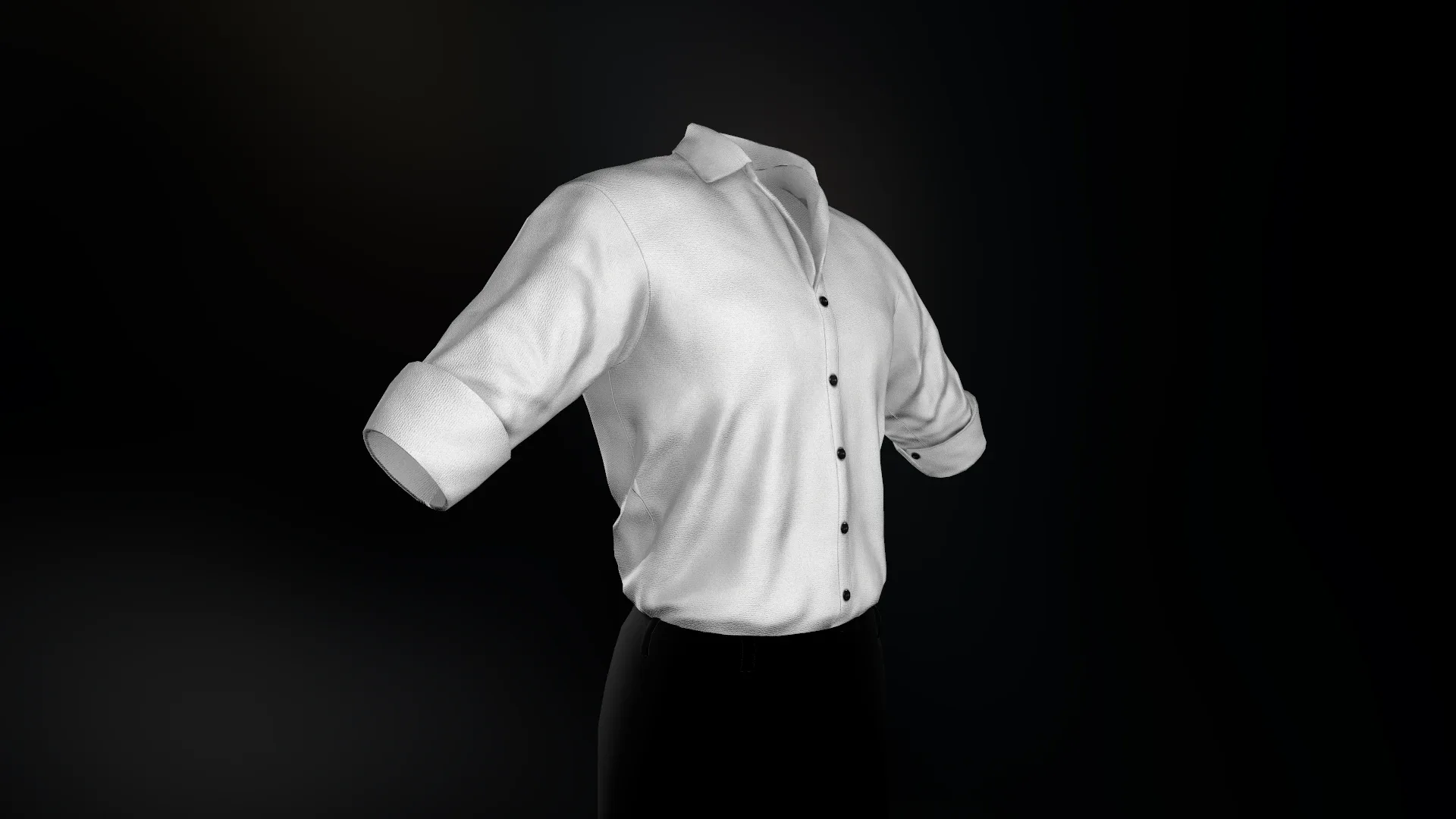 White Suit Shirt Rolled Sleeve