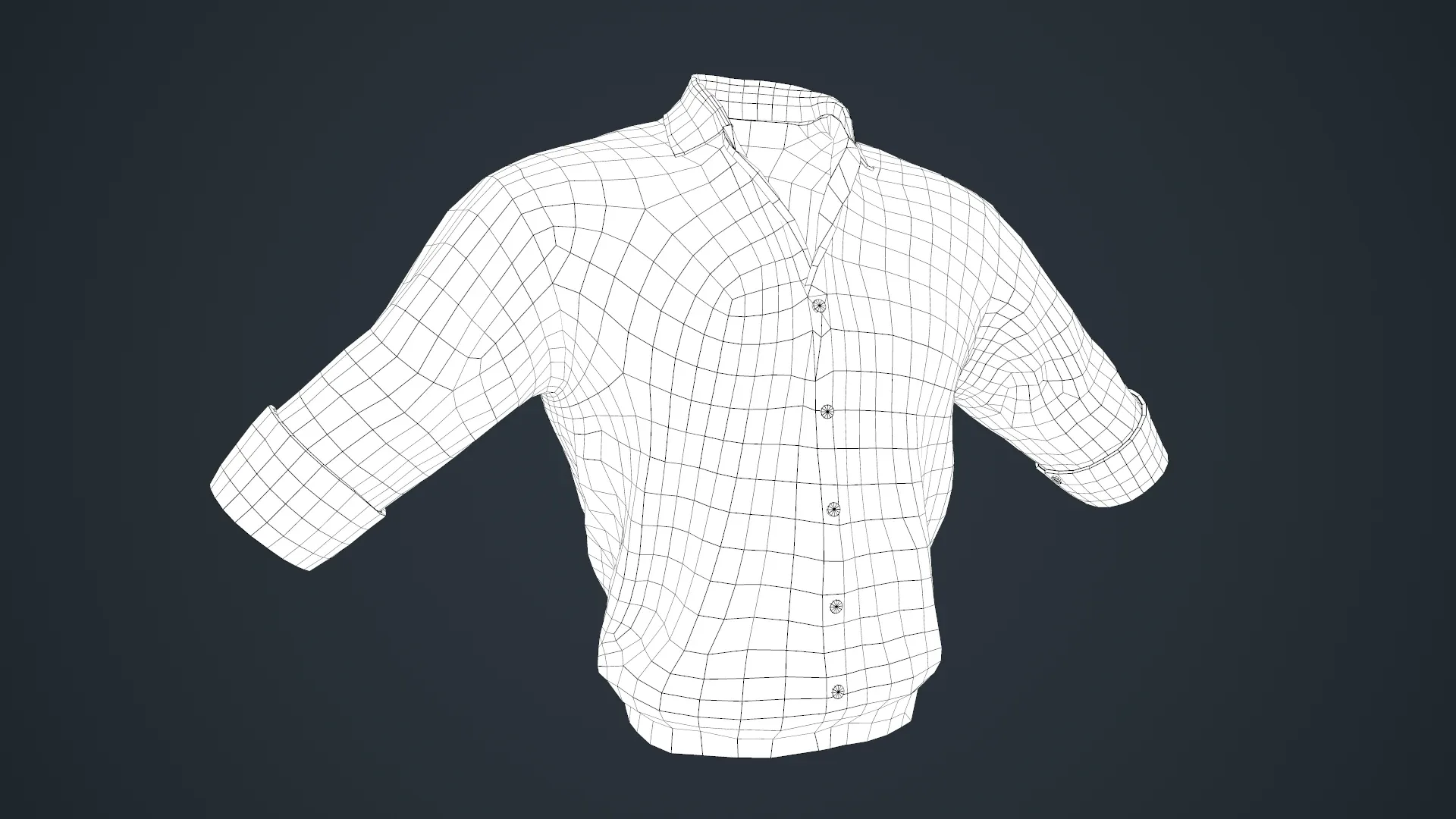 White Suit Shirt Rolled Sleeve