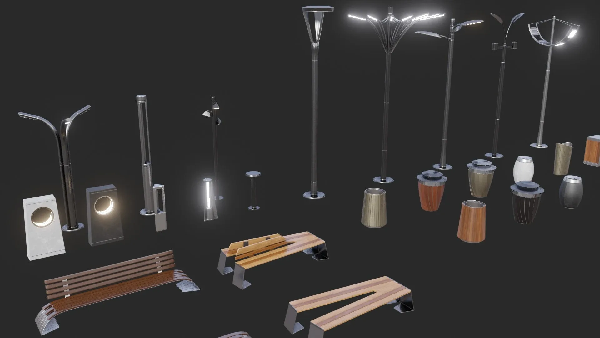 Modern Street Objects 3D Asset Pack