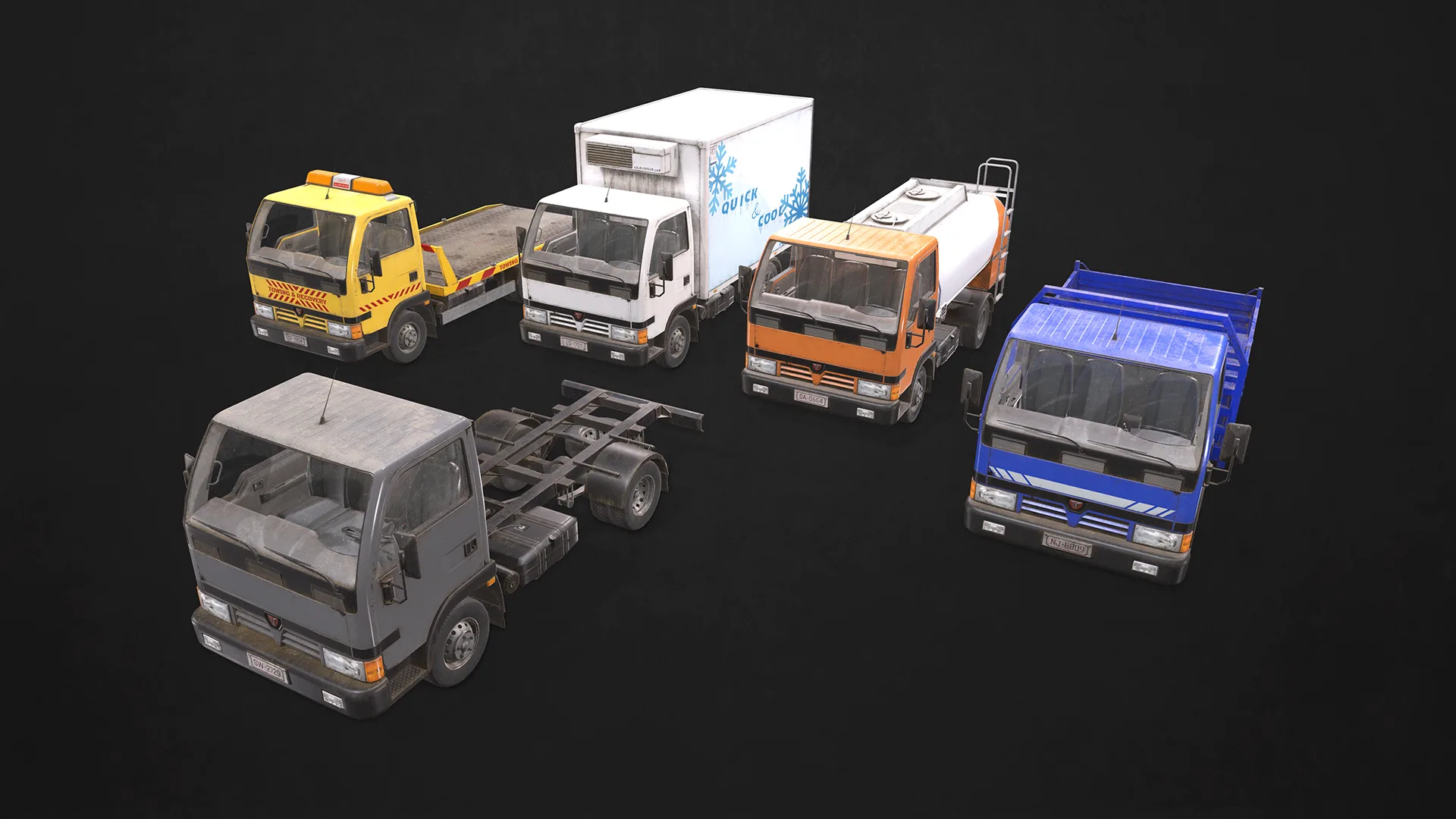 Light Truck Collection - Low Poly