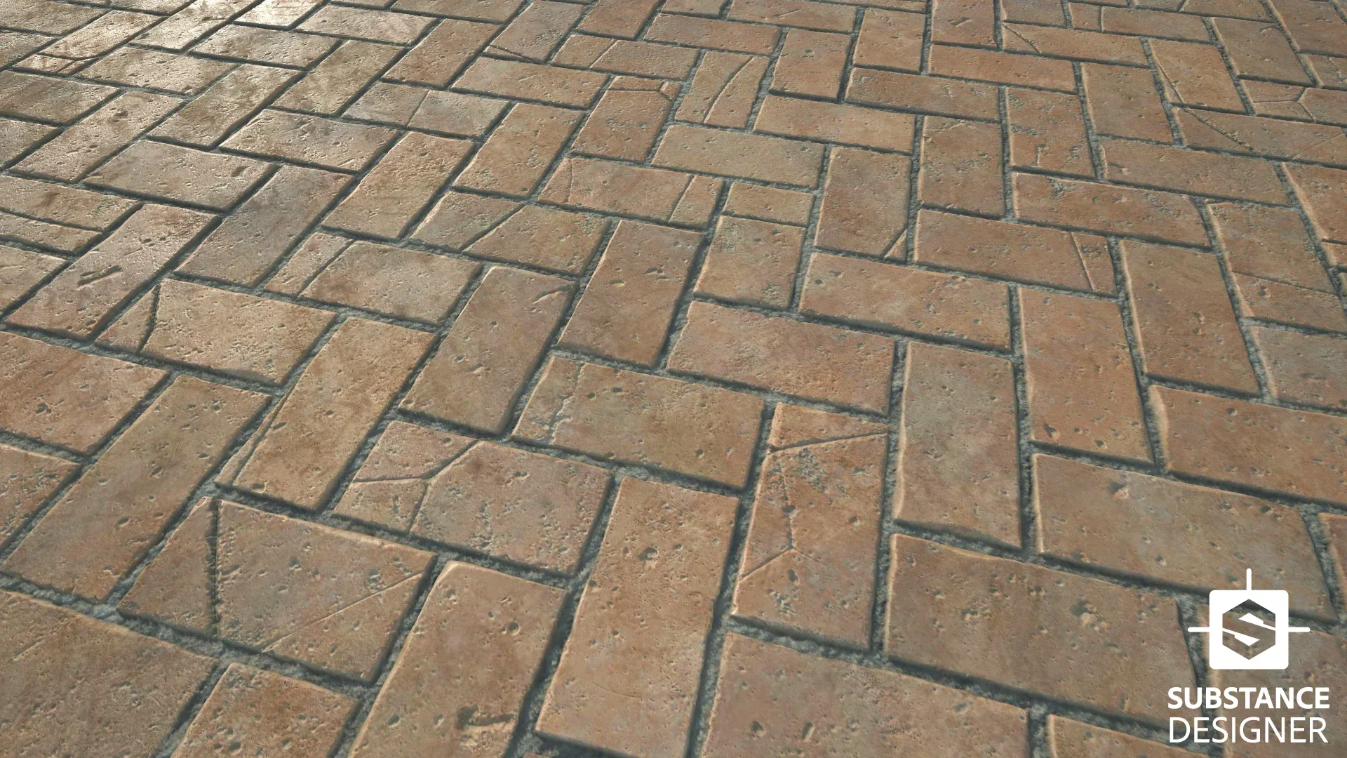 Herringbone Brick Paving