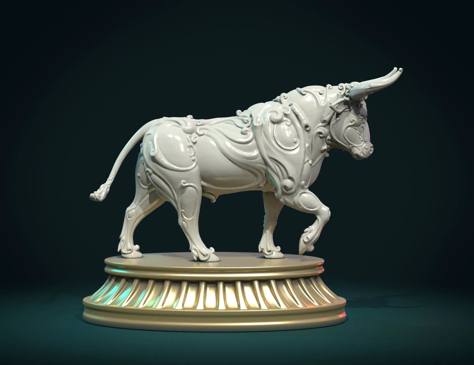 Ornate Bull - 3D Print Ready