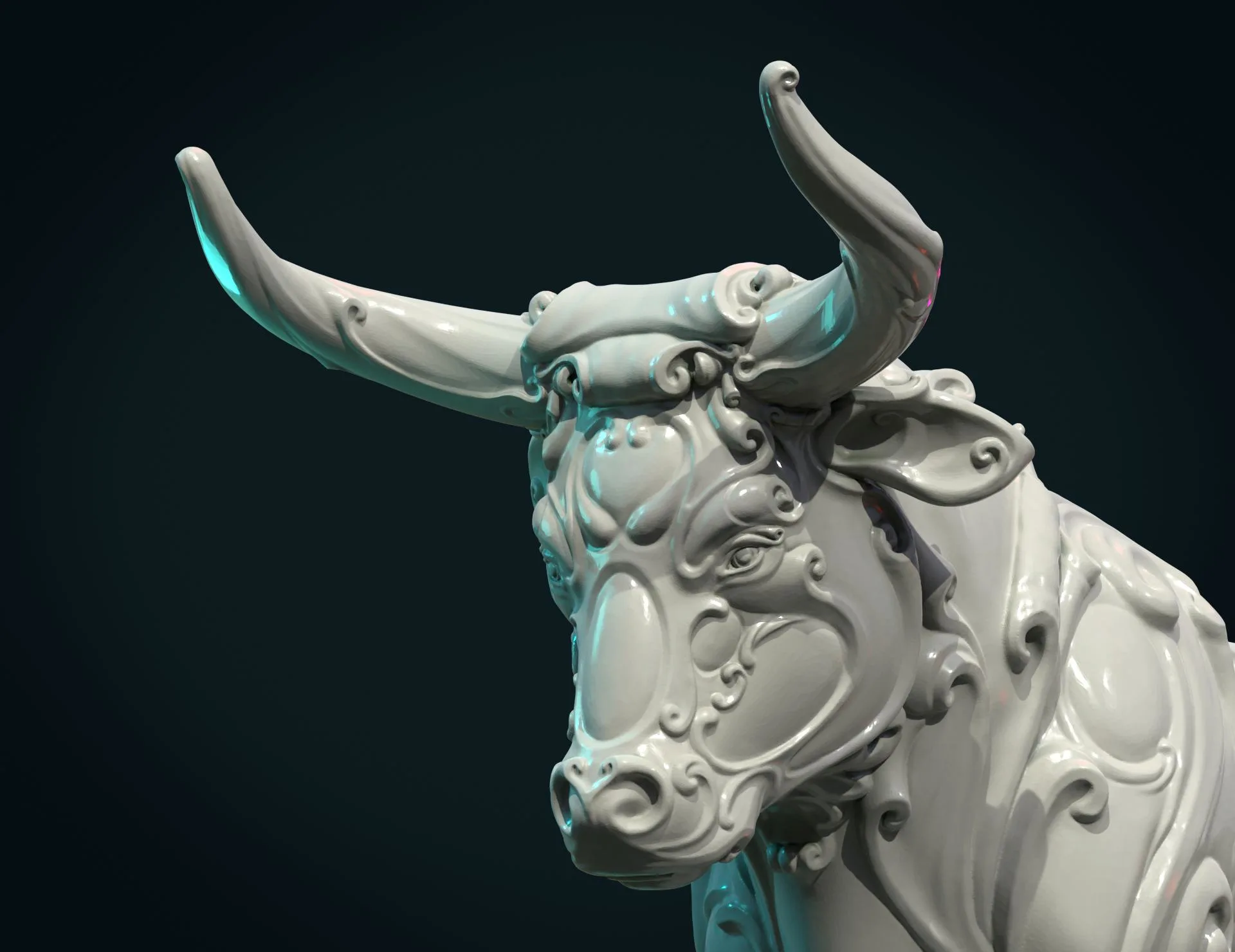 Ornate Bull - 3D Print Ready