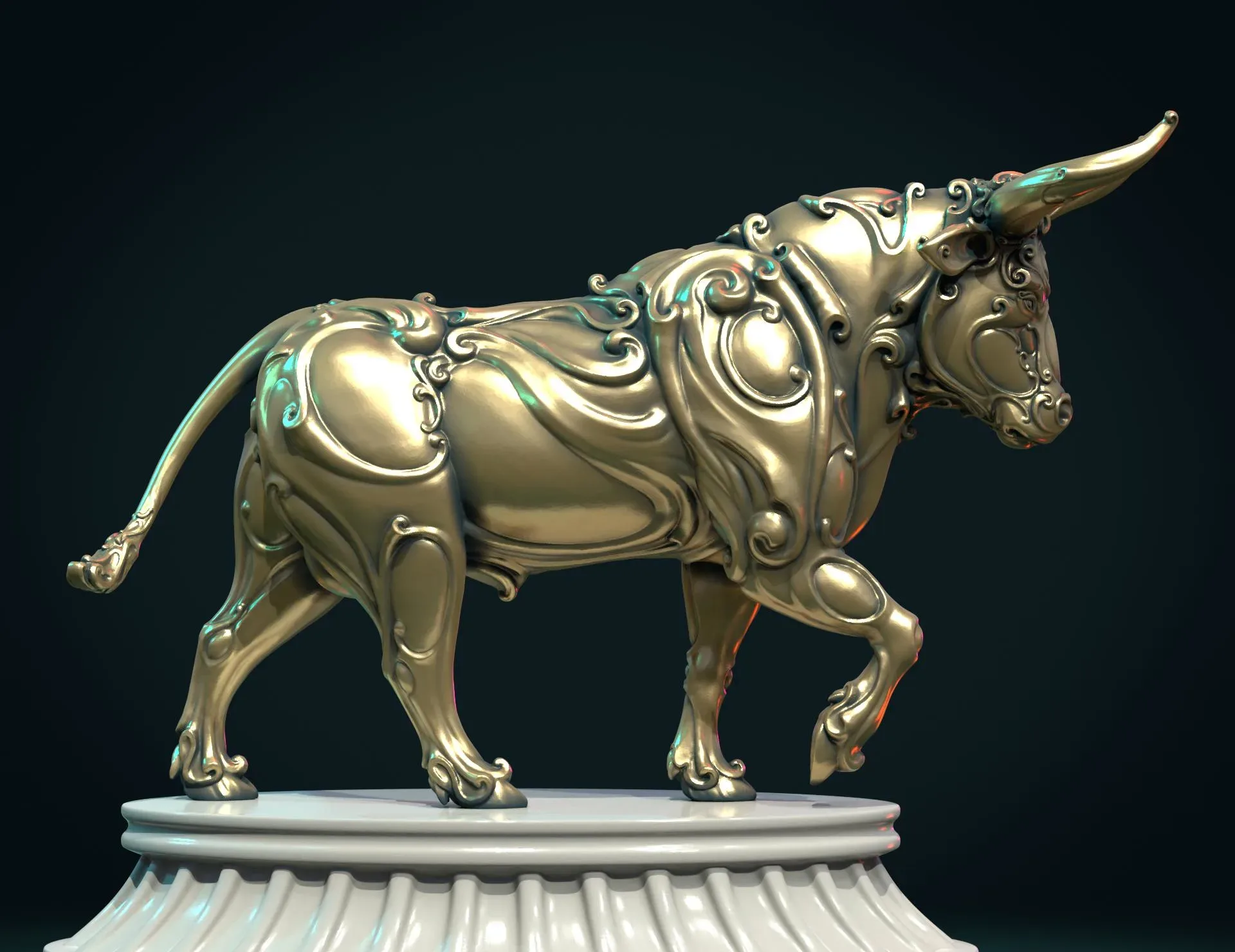 Ornate Bull - 3D Print Ready