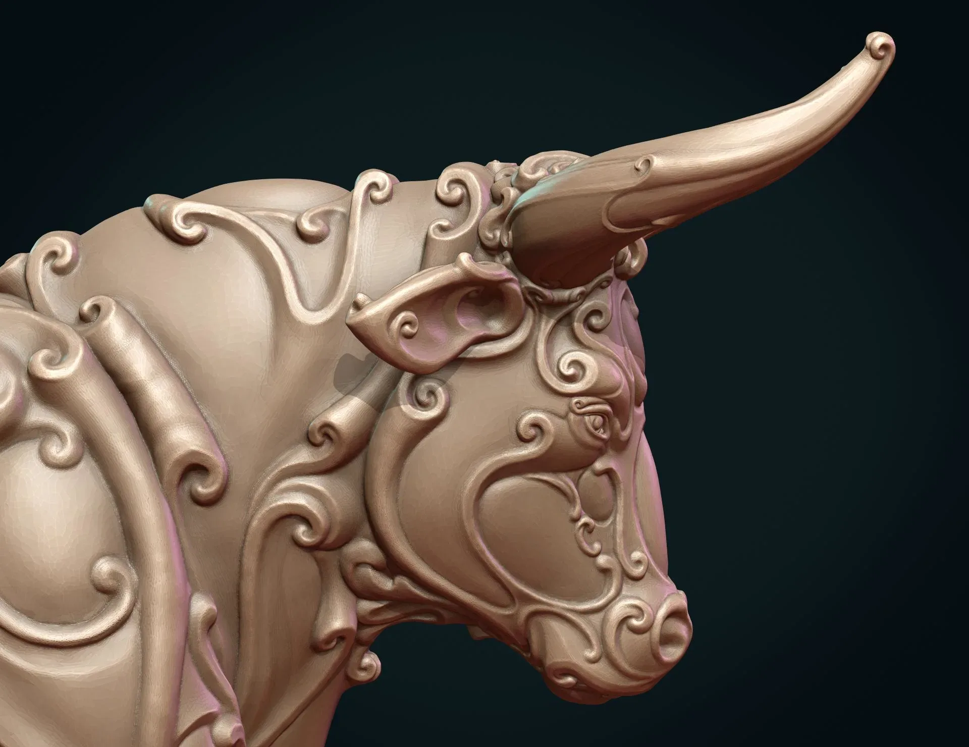 Ornate Bull - 3D Print Ready