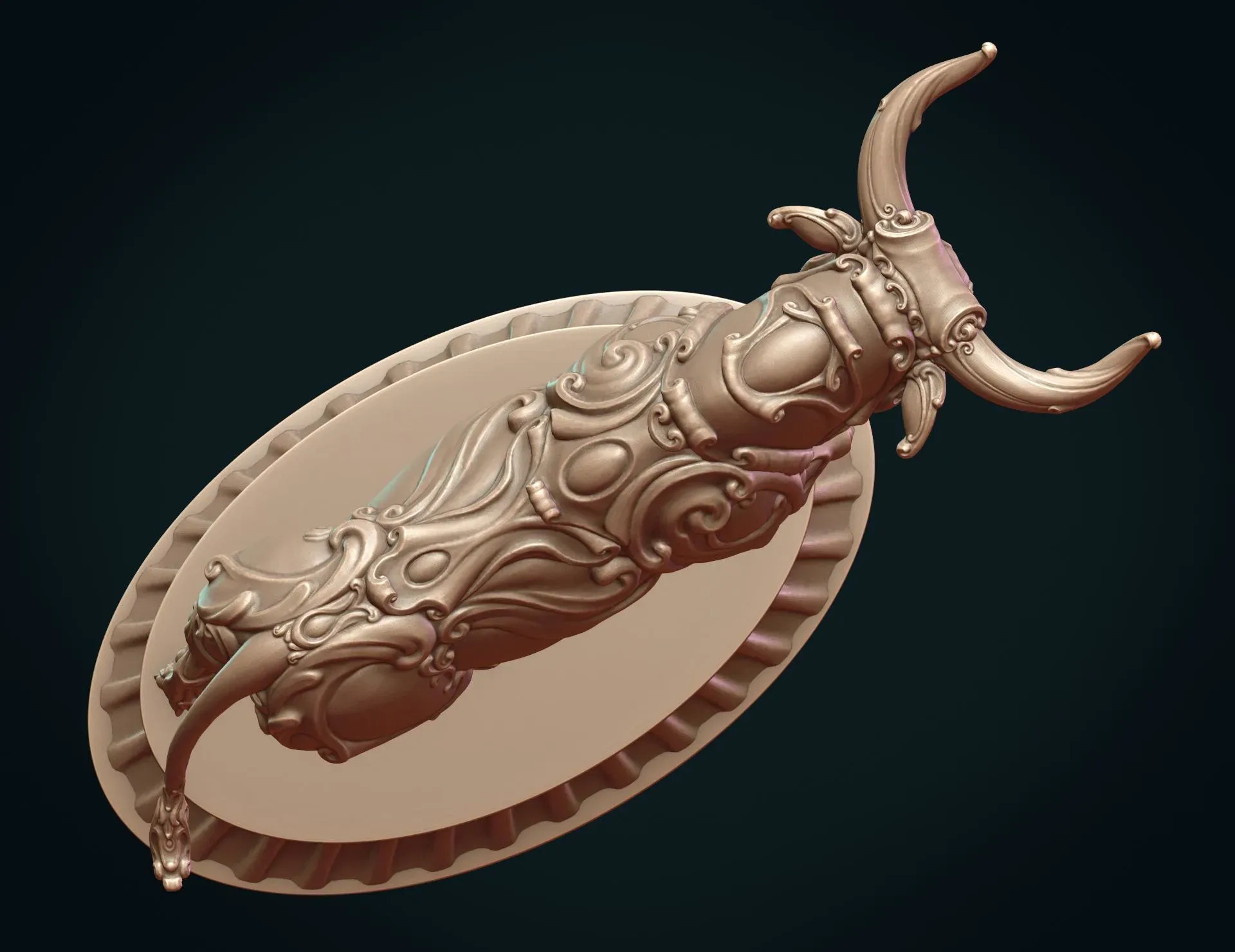 Ornate Bull - 3D Print Ready