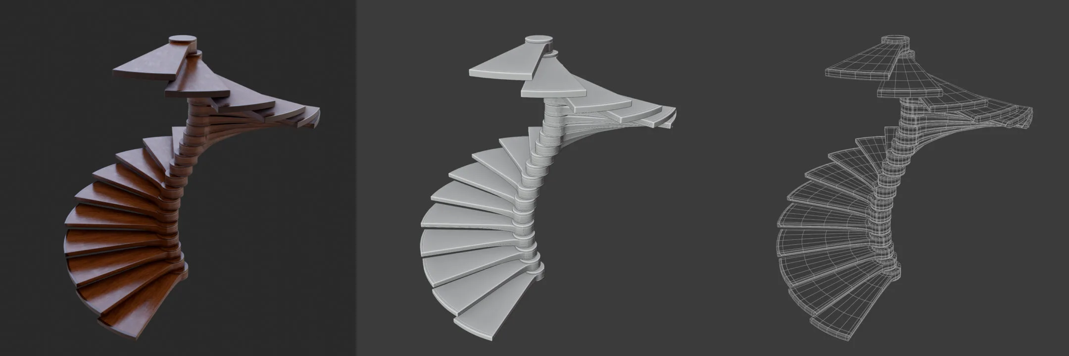 Modern Spiral Stairs 3D Asset Pack