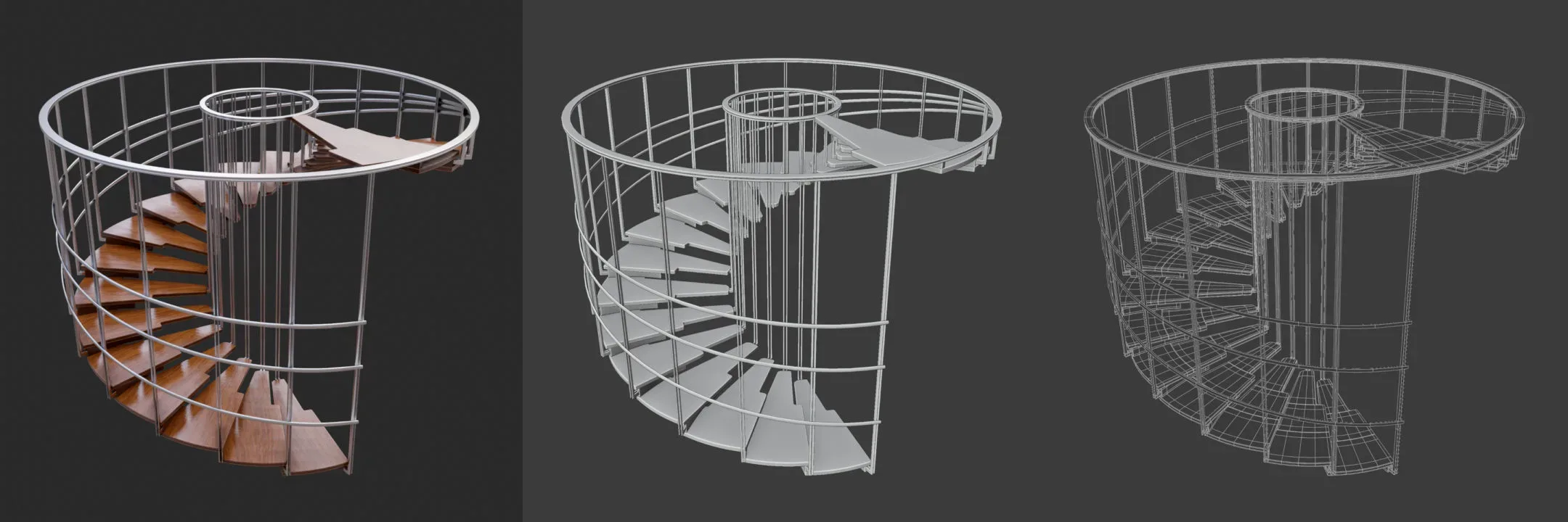Modern Spiral Stairs 3D Asset Pack