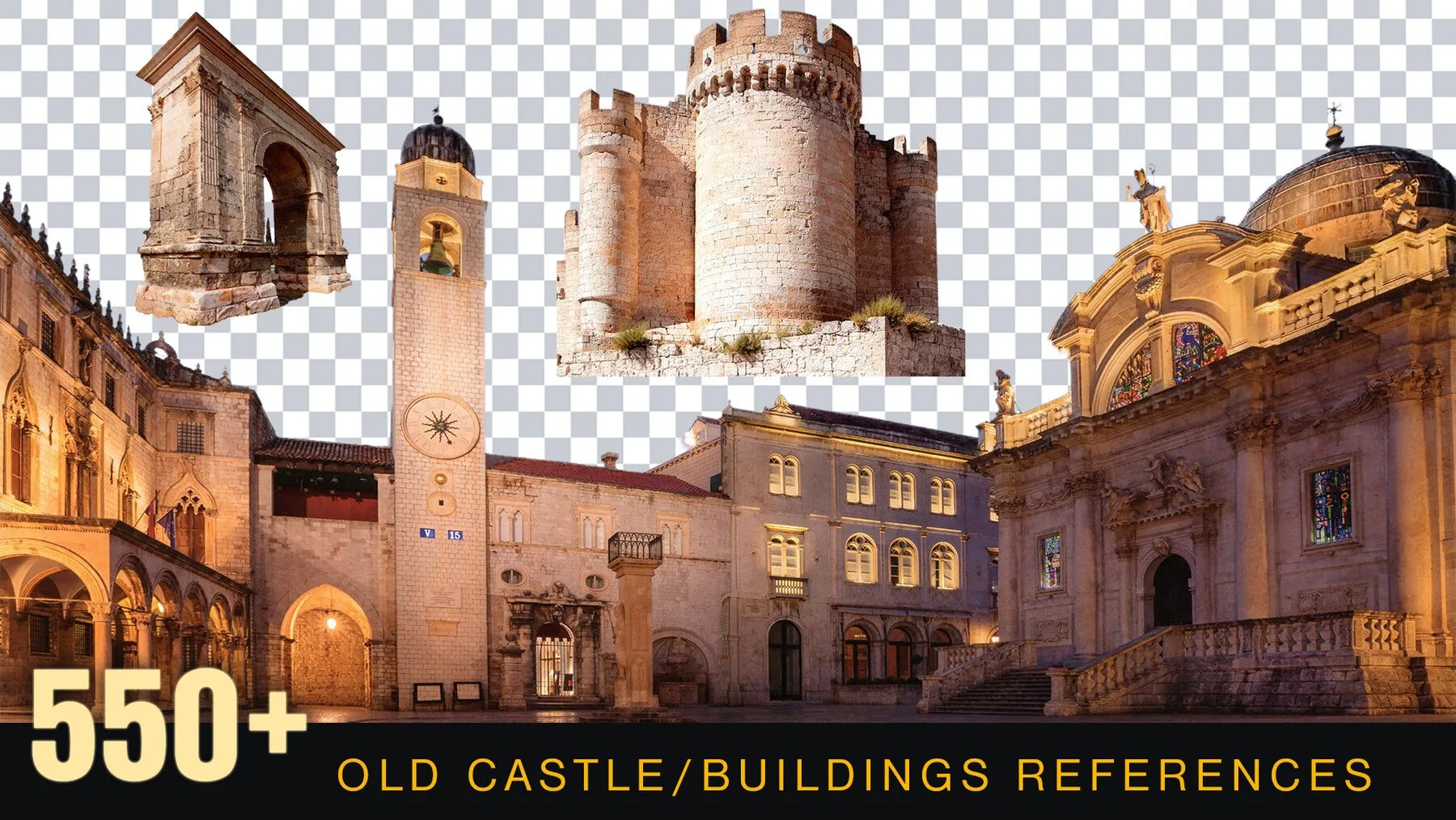 550+ OLD Castles | Buildings Reference pack