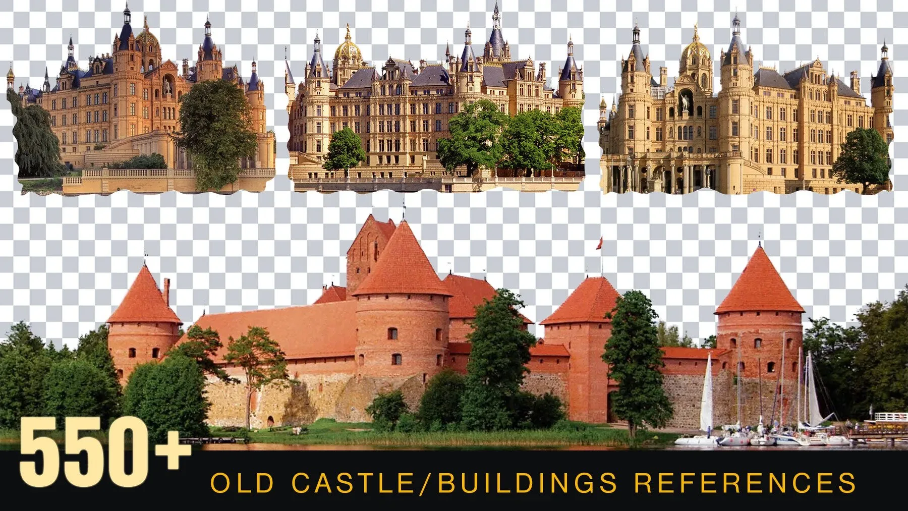 550+ OLD Castles | Buildings Reference pack