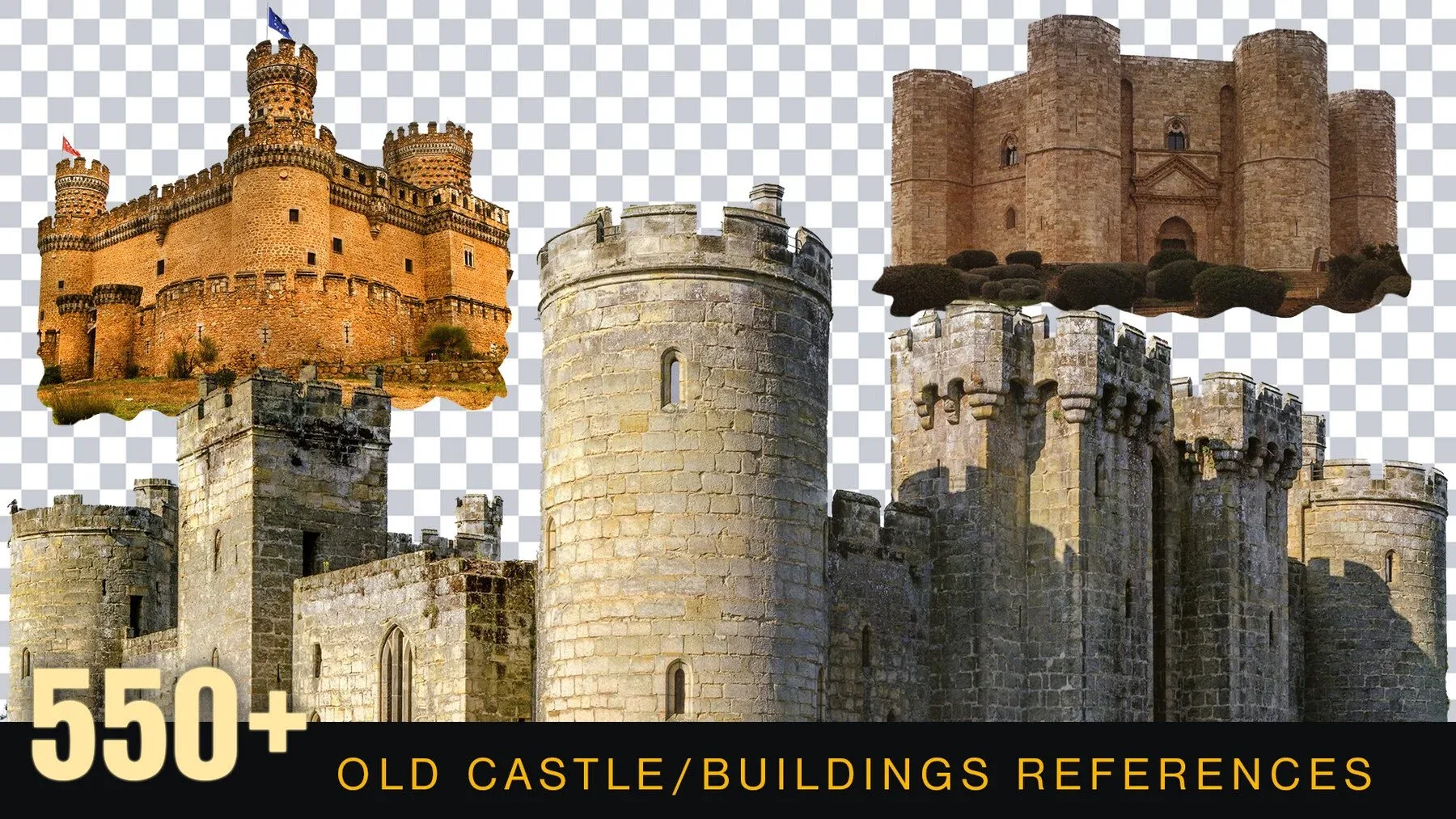 550+ OLD Castles | Buildings Reference pack
