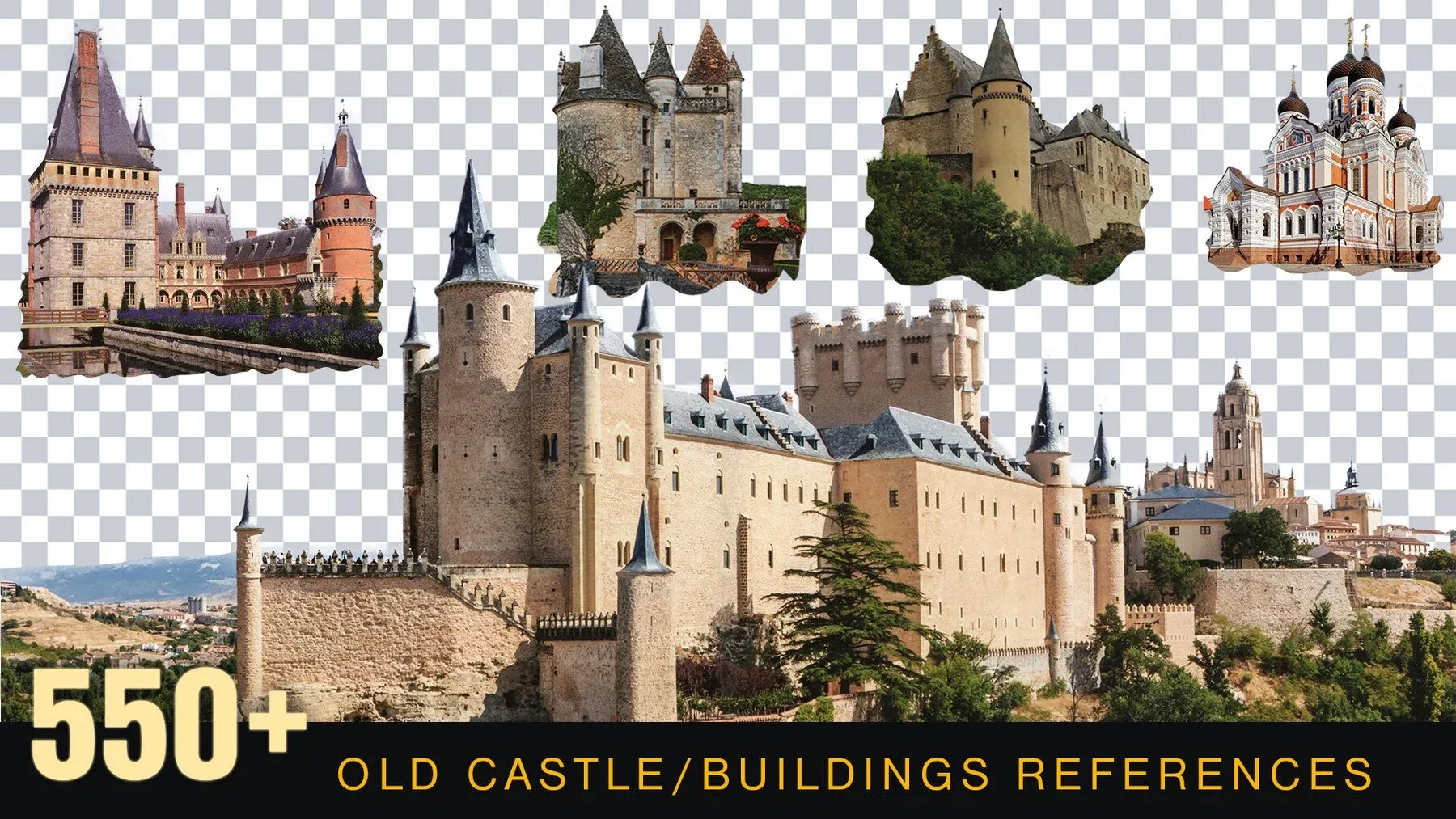 550+ OLD Castles | Buildings Reference pack