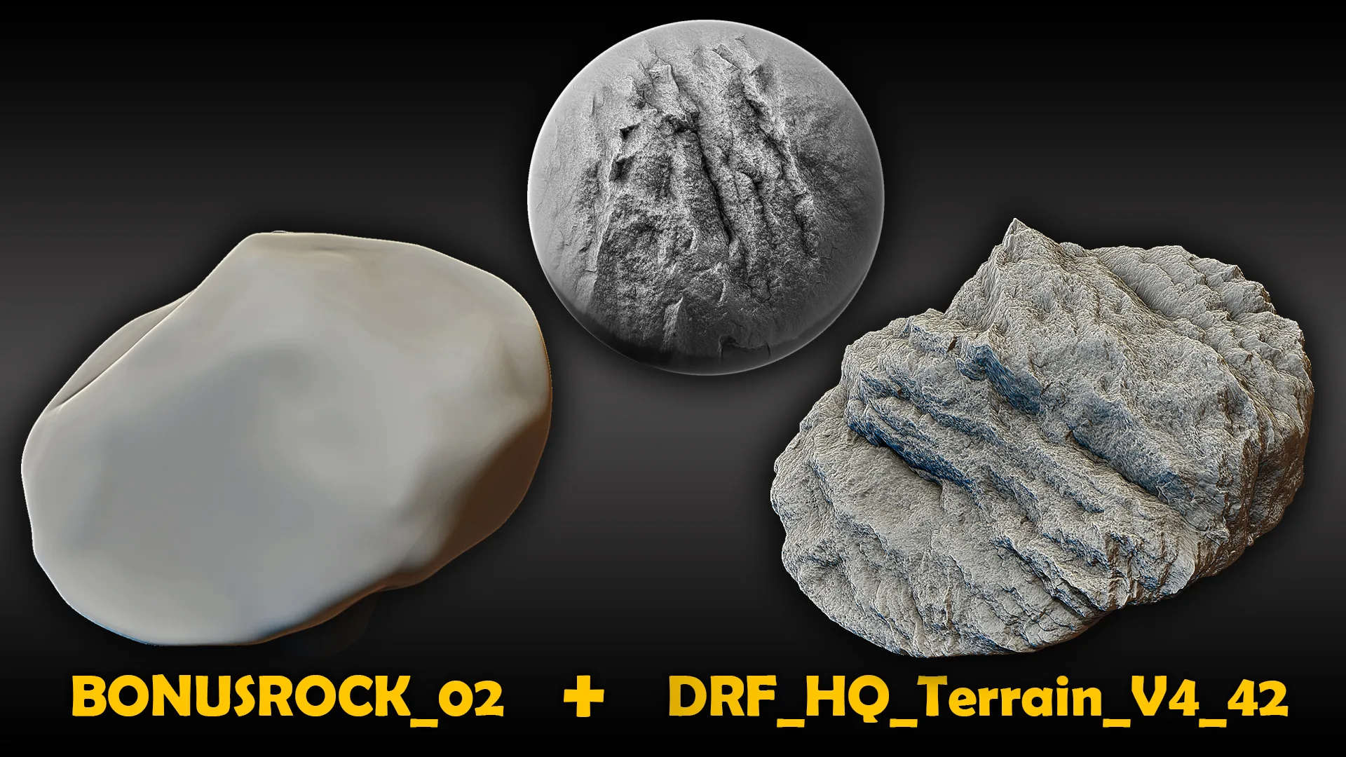 Ultra HQ Seamless Terrain / Rocks Sculpt brushes + Alpha/Height maps set Vol.4