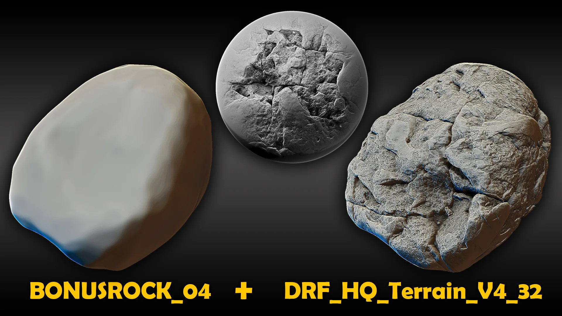 Ultra HQ Seamless Terrain / Rocks Sculpt brushes + Alpha/Height maps set Vol.4