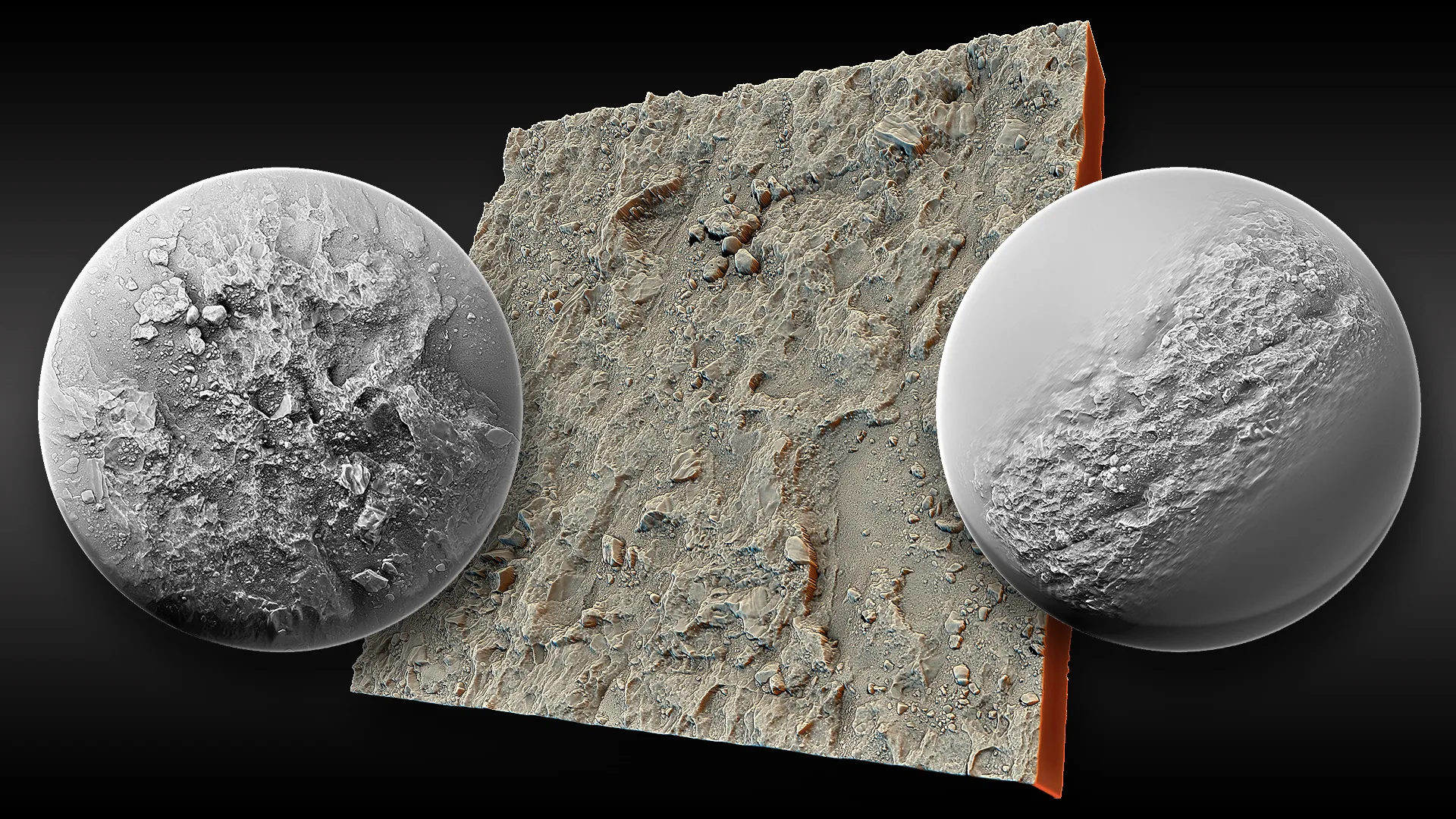 Ultra HQ Seamless Terrain / Rocks Sculpt brushes + Alpha/Height maps set Vol.4