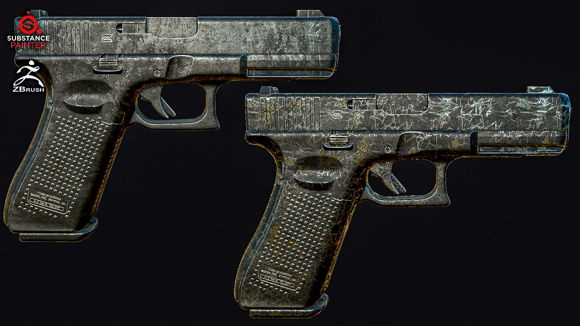 50 Grunge Alphas for Substance Painter, ZBrush