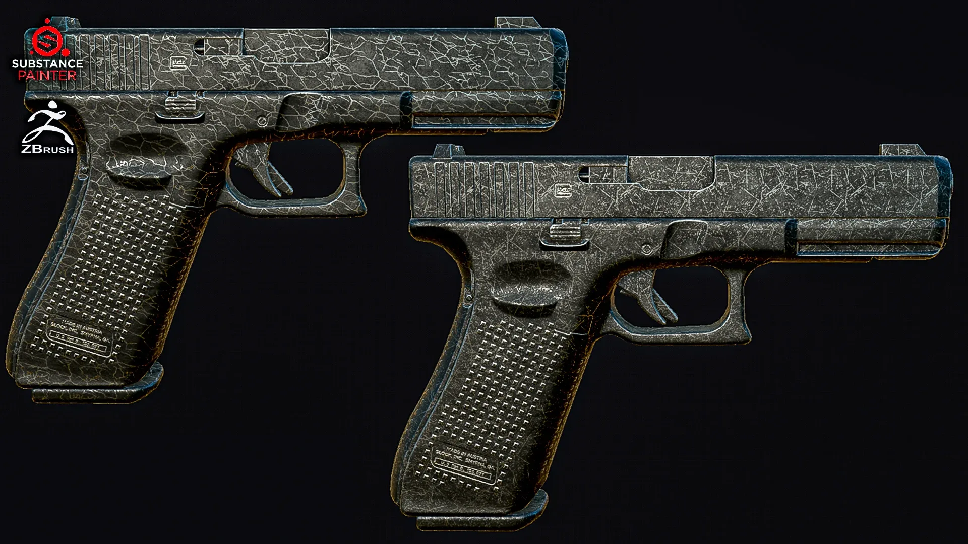 50 Grunge Alphas for Substance Painter, ZBrush