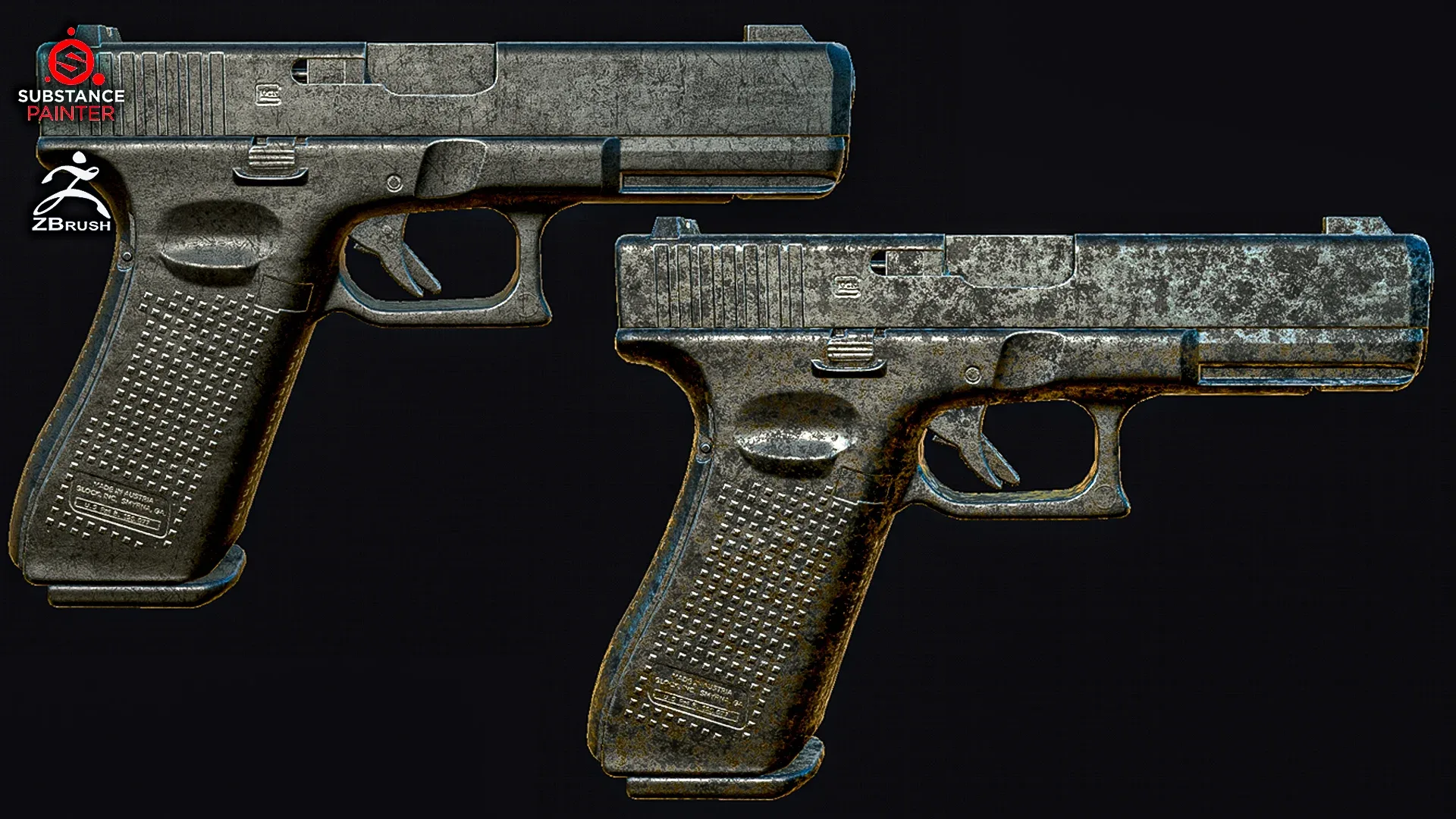 50 Grunge Alphas for Substance Painter, ZBrush