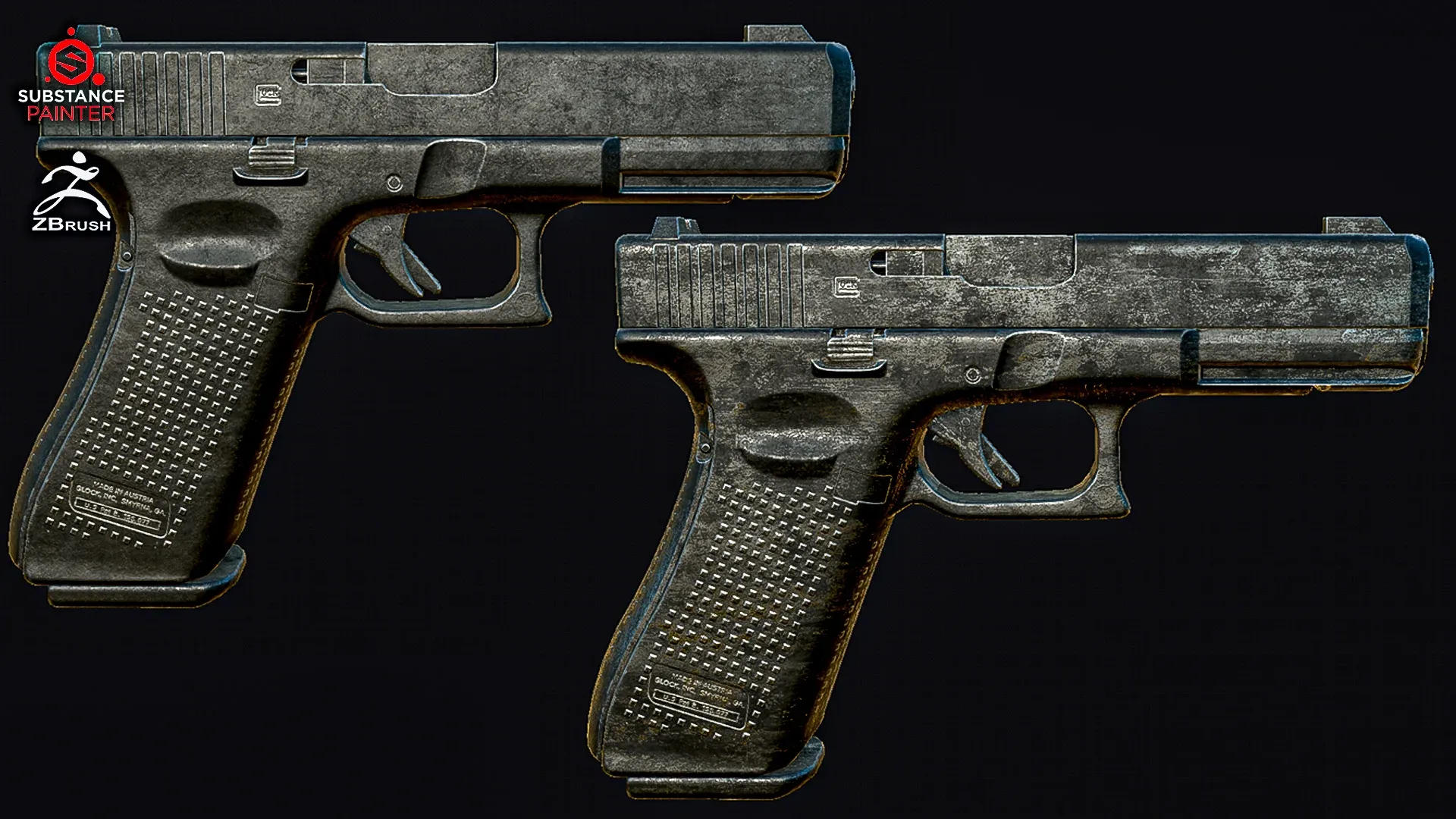 50 Grunge Alphas for Substance Painter, ZBrush