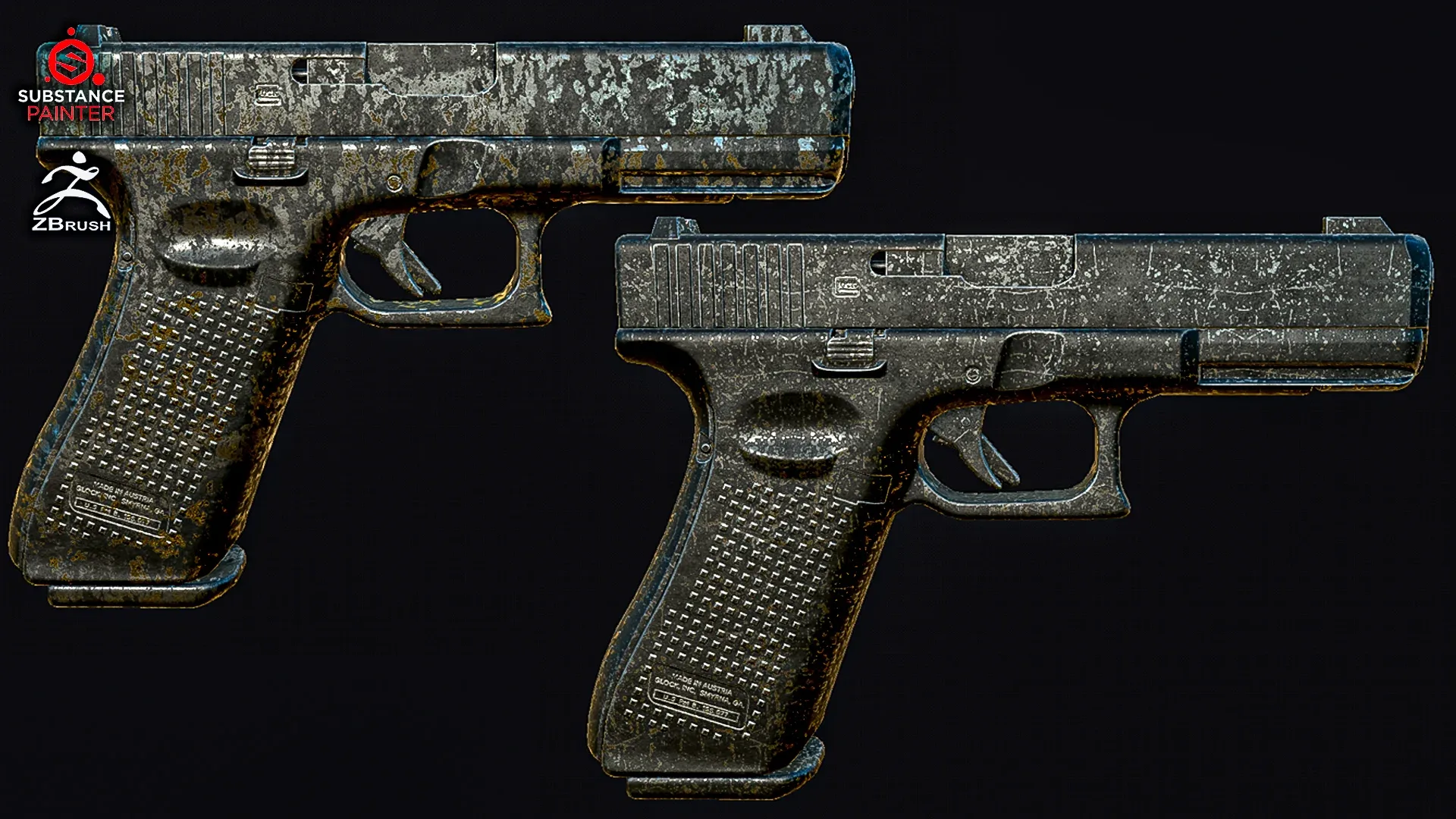 50 Grunge Alphas for Substance Painter, ZBrush