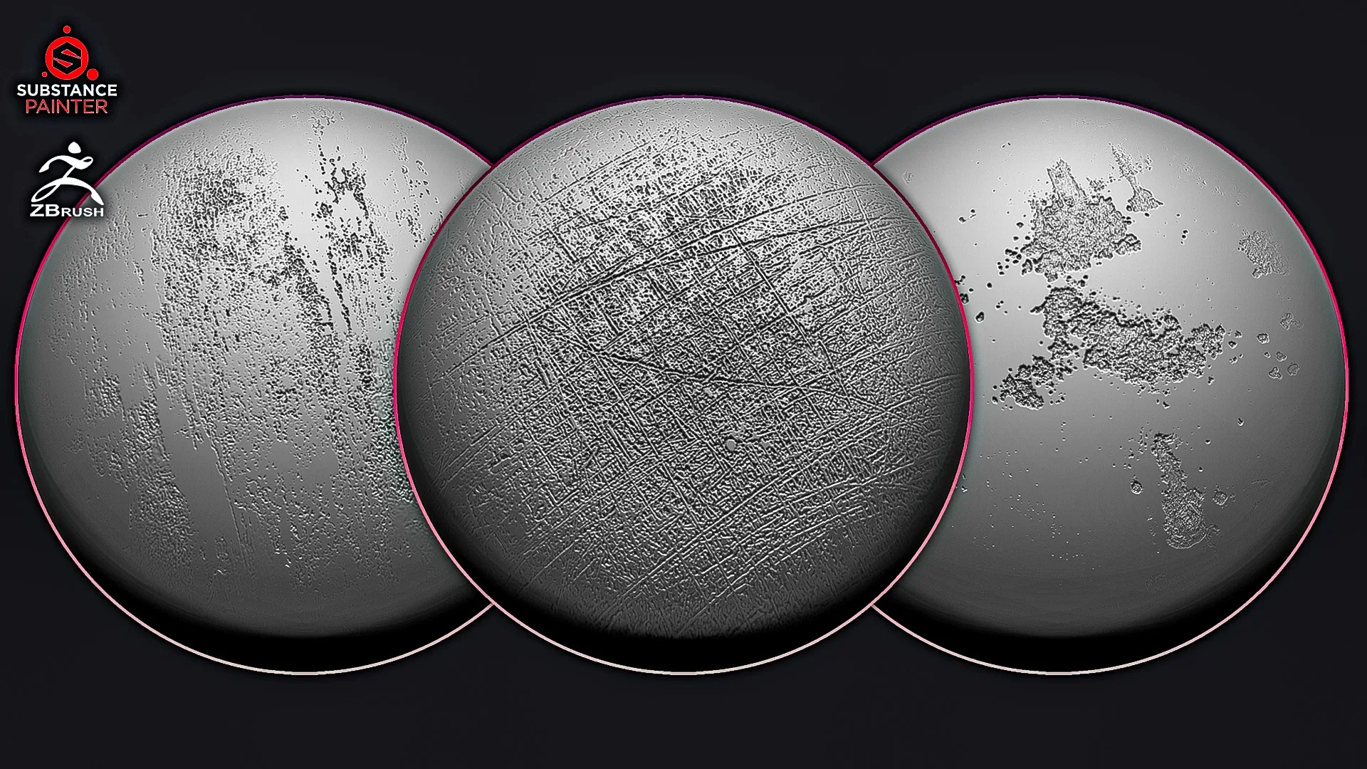 50 Grunge Alphas for Substance Painter, ZBrush