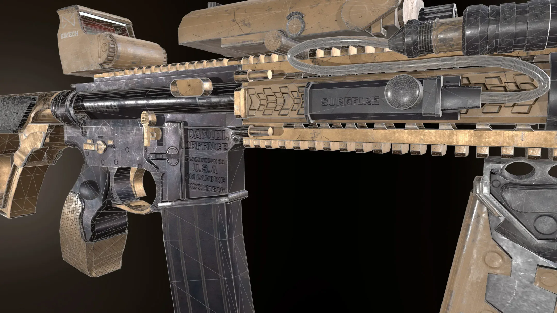 MK18 Gun Low Poly 3D Model