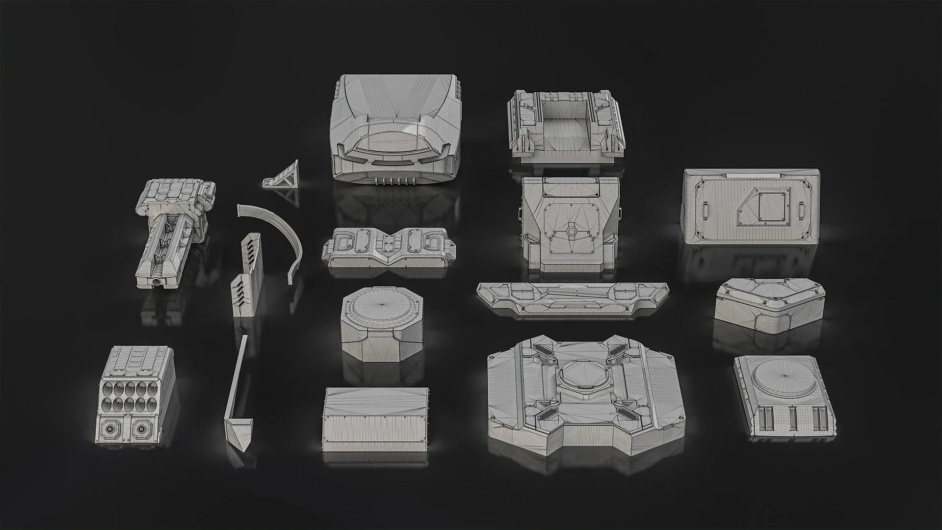 Turret Hard Surface Kitbash - FlippedNormals