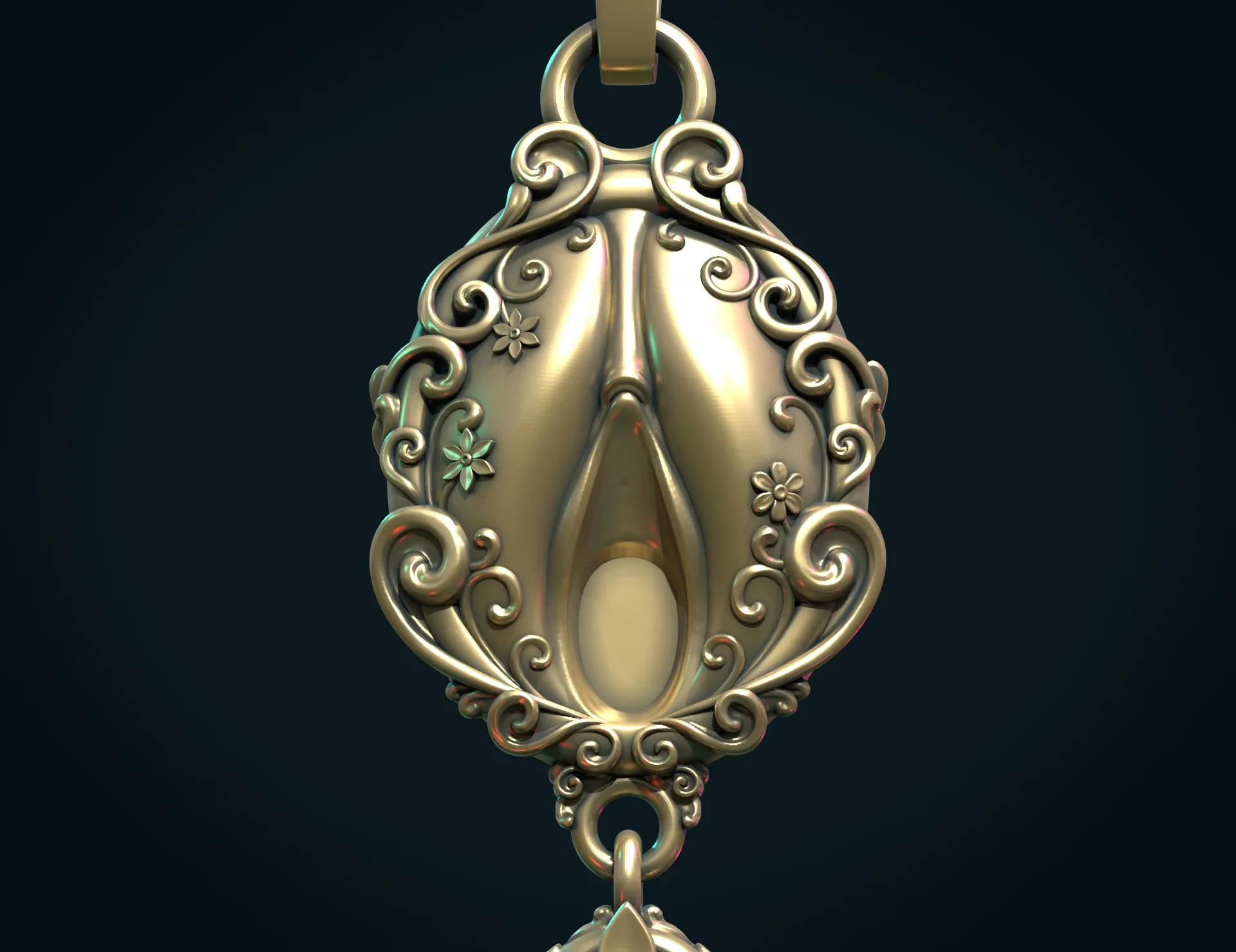 Vagina Ornate Pendant - 3D Print Ready