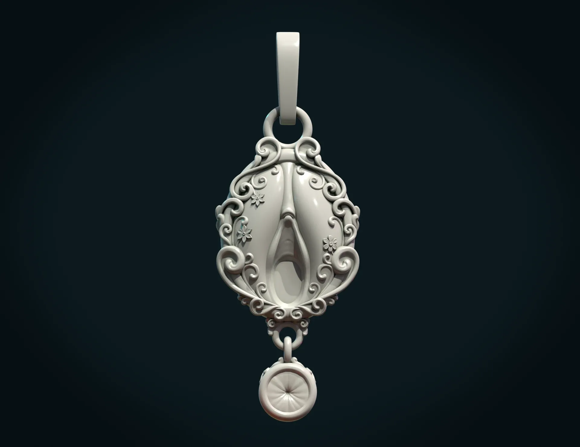 Vagina Ornate Pendant - 3D Print Ready