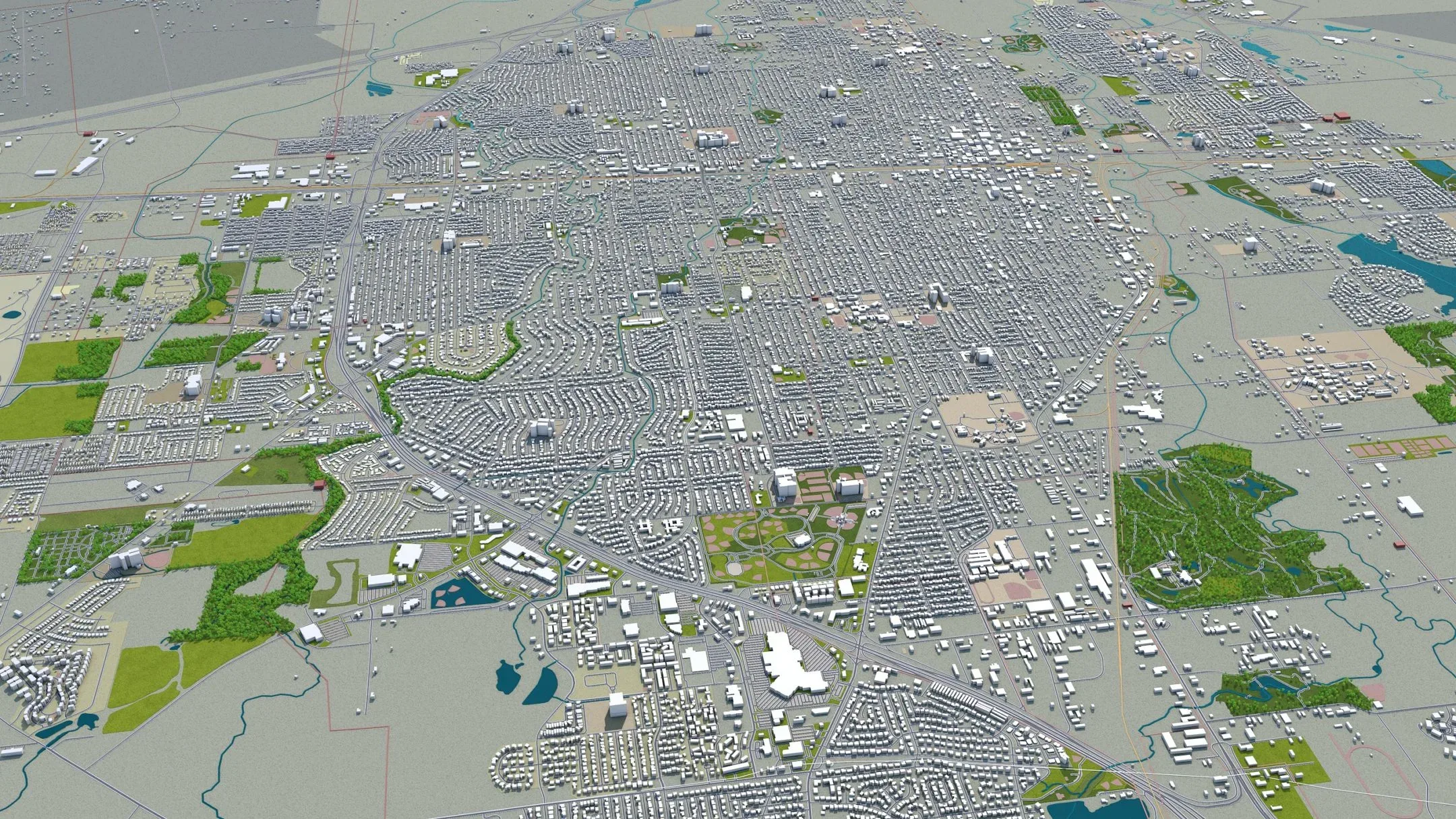 Abilene City Texas USA 3D Model 40km