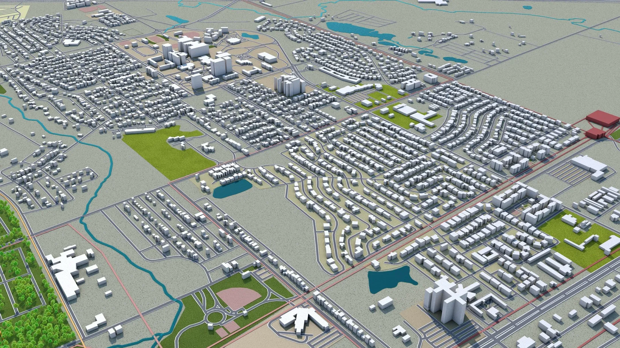 Abilene City Texas USA 3D Model 40km