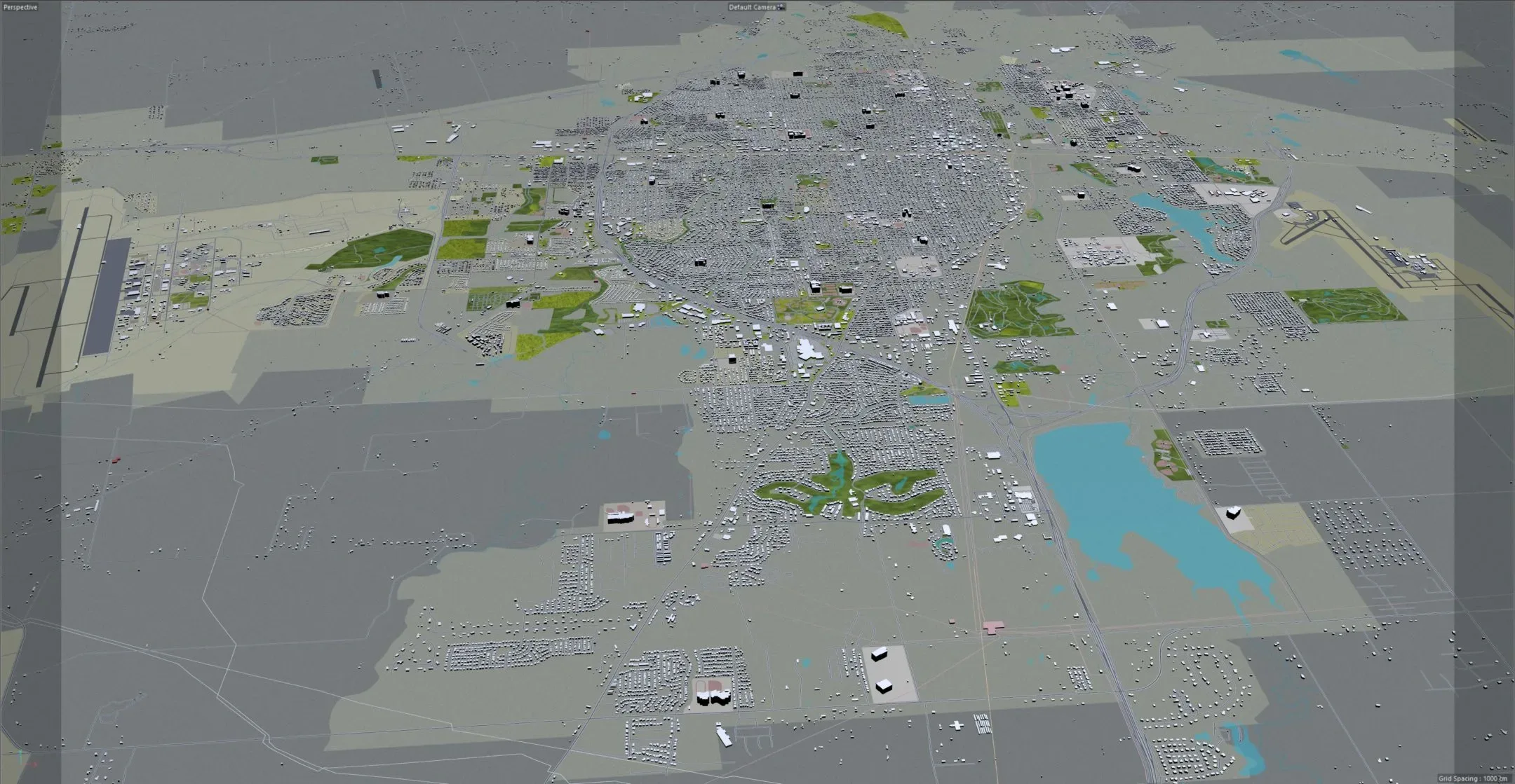 Abilene City Texas USA 3D Model 40km