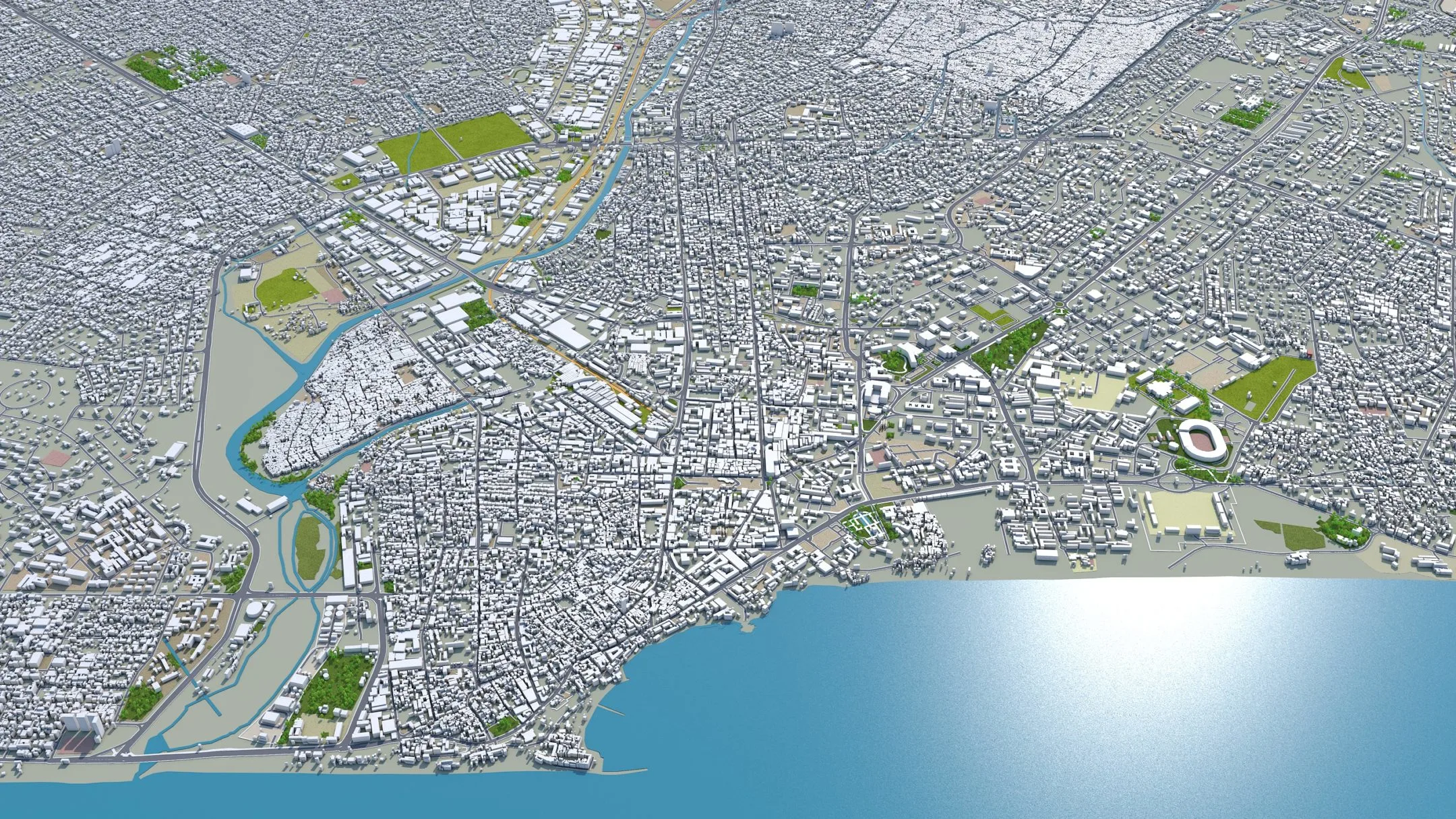 Accra City Ghana 3D Model 40km