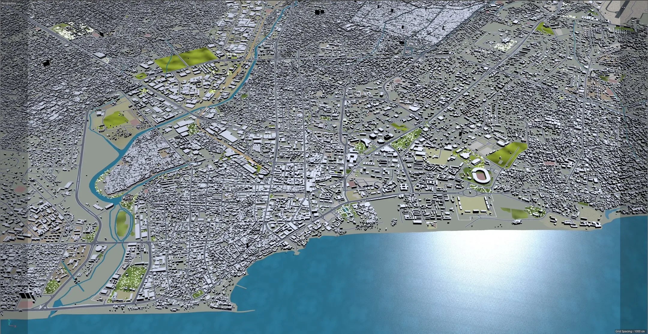 Accra City Ghana 3D Model 40km