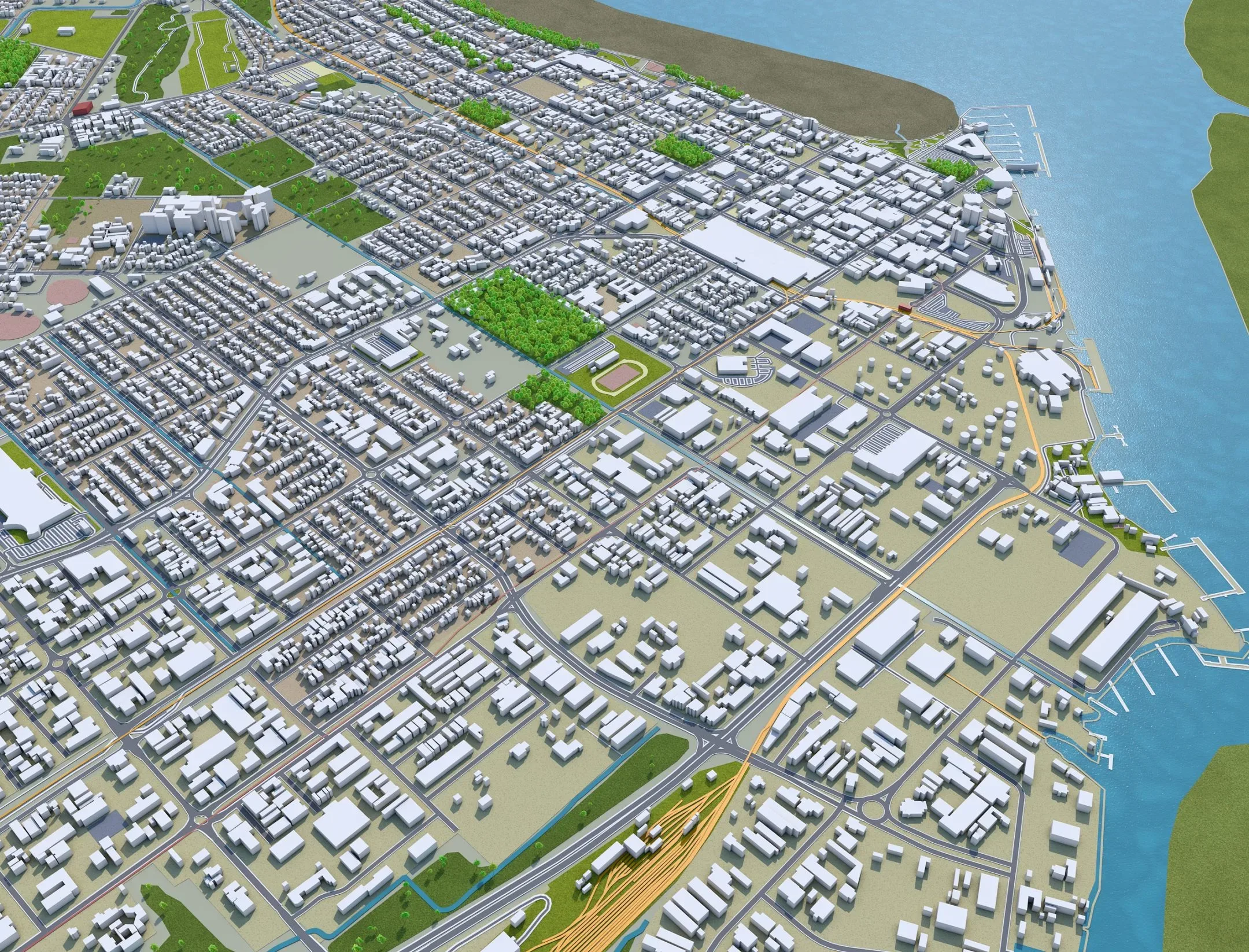 Cairns city Australia 3d model 50km