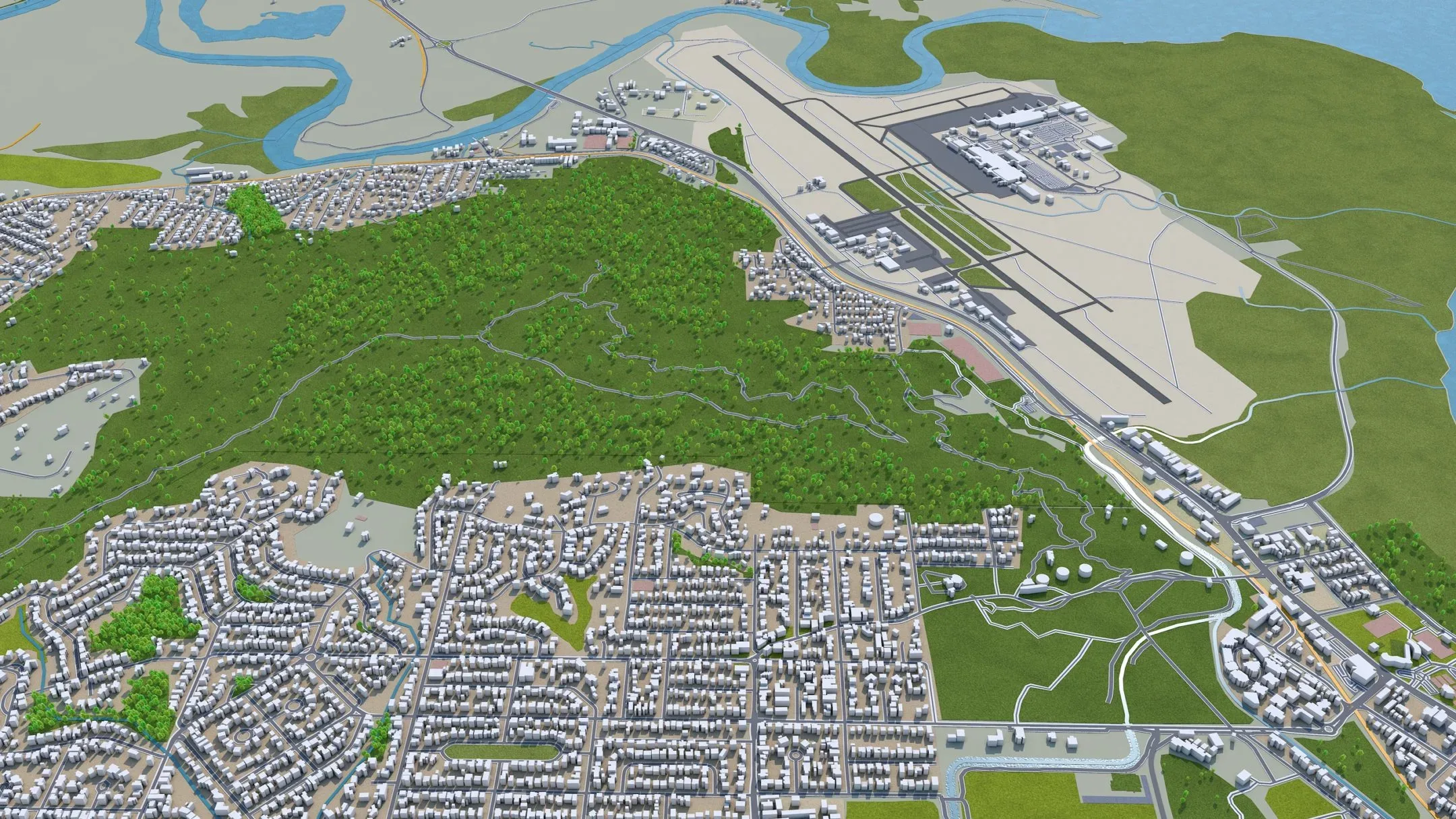 Cairns city Australia 3d model 50km