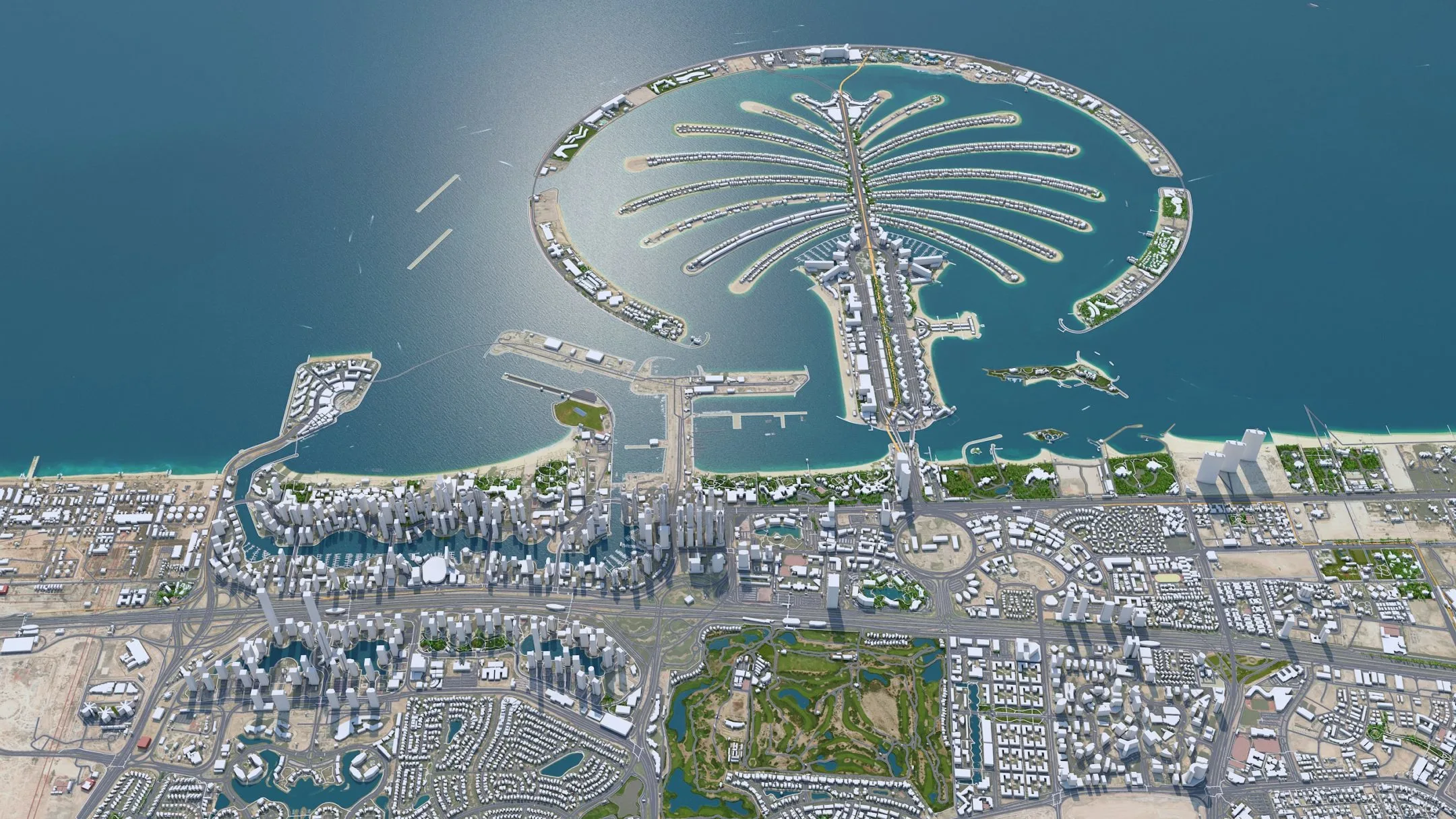 Dubai United Arab city Emirates 3d model 80km