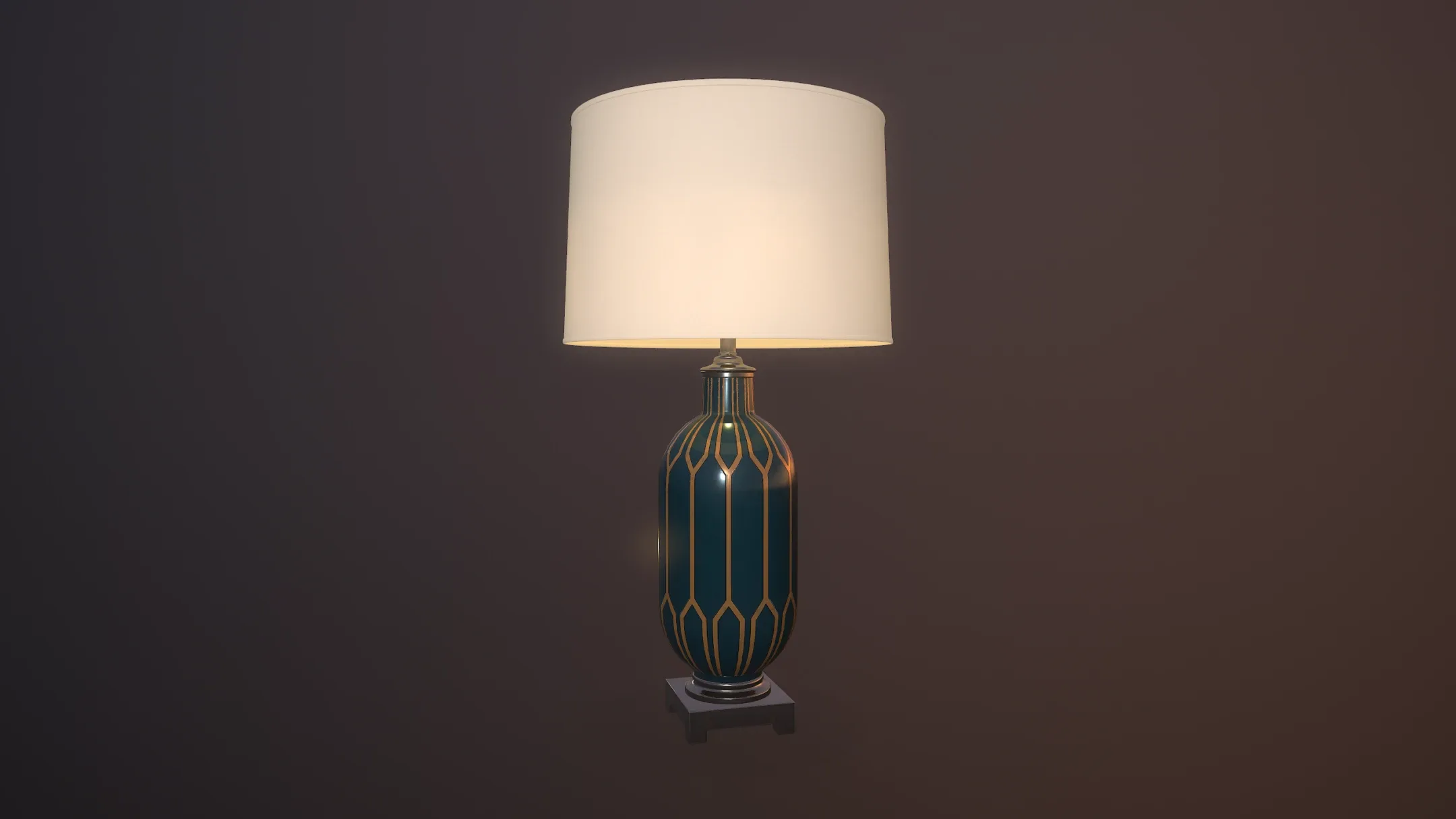 Blue Ceramic Table Lamp Low-poly PBR / 3DSMAX V-RAY ARCHVIZ