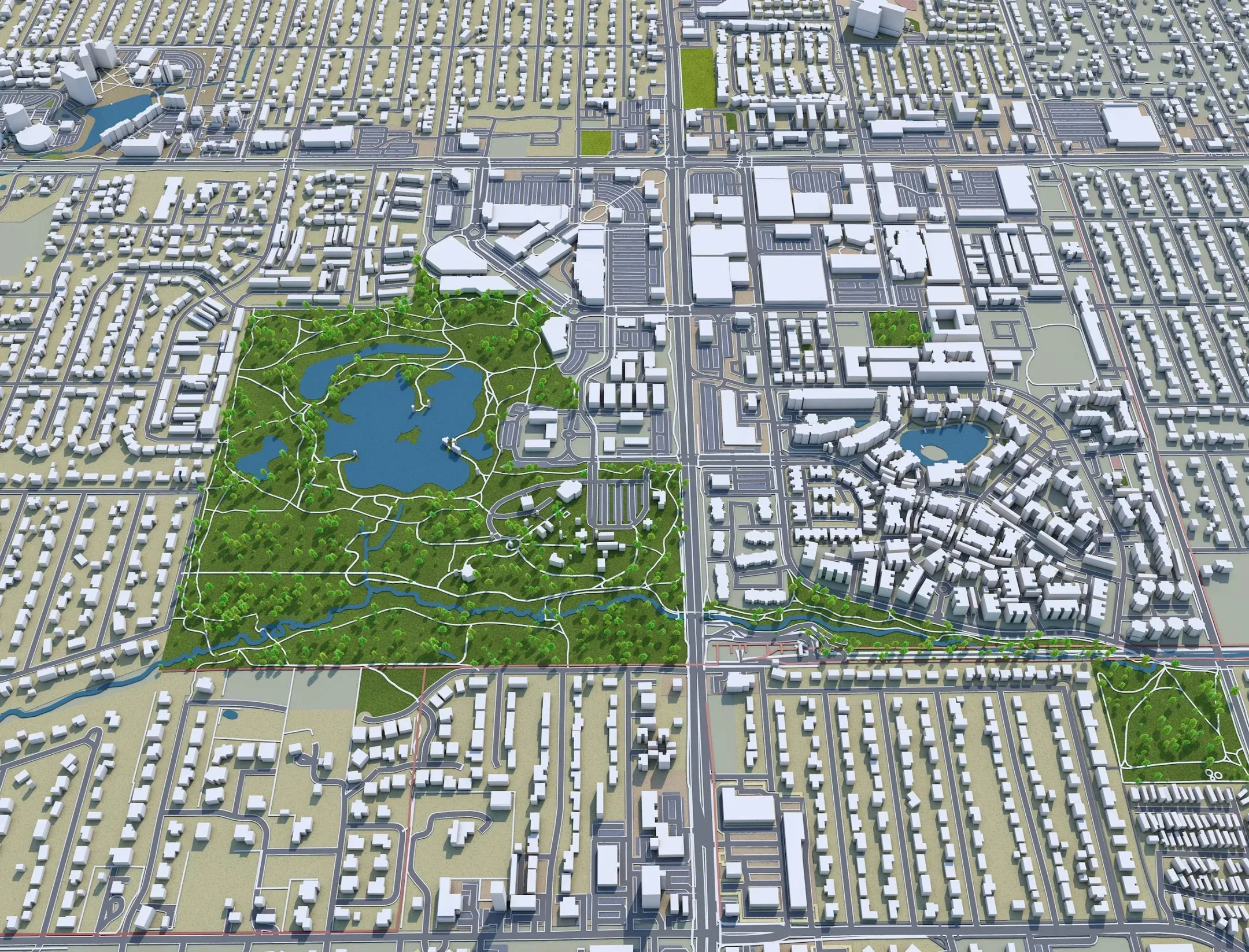 Lakewood city Colorado USA 3d model 30km