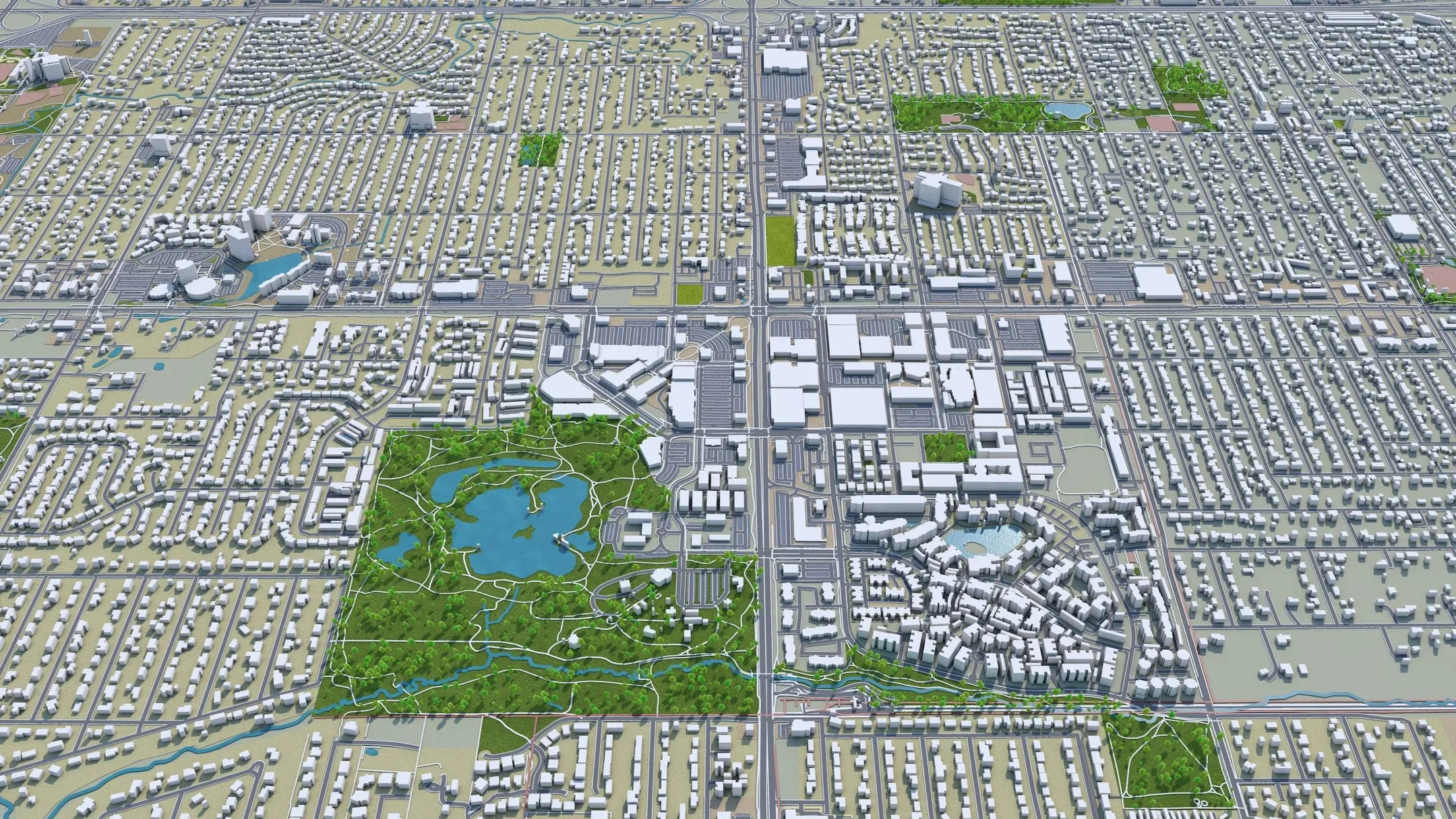 Lakewood city Colorado USA 3d model 30km